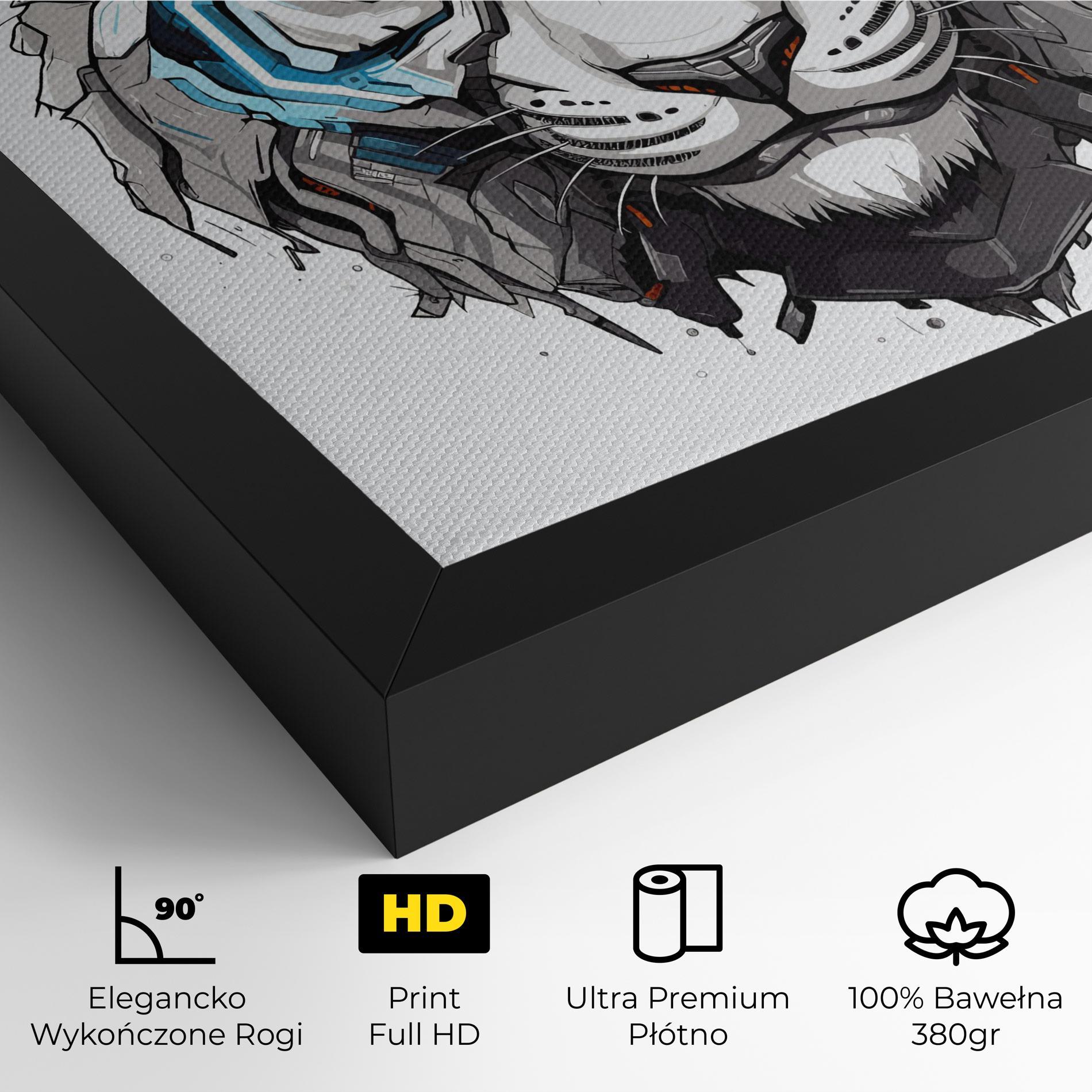 Obraz na Płótnie Cyborg Tiger mockup 4