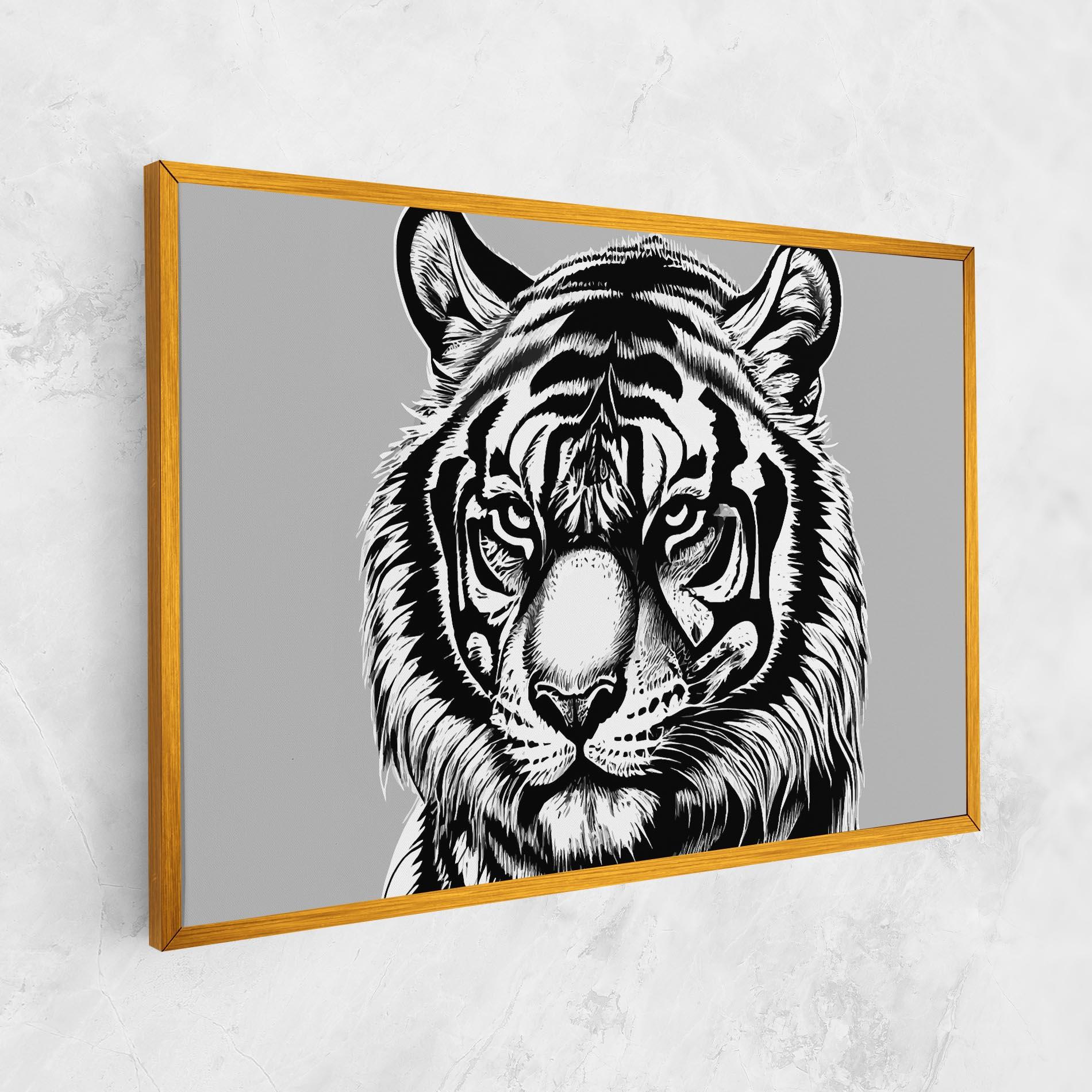 Obraz na Płótnie White Tiger Grey mockup 1
