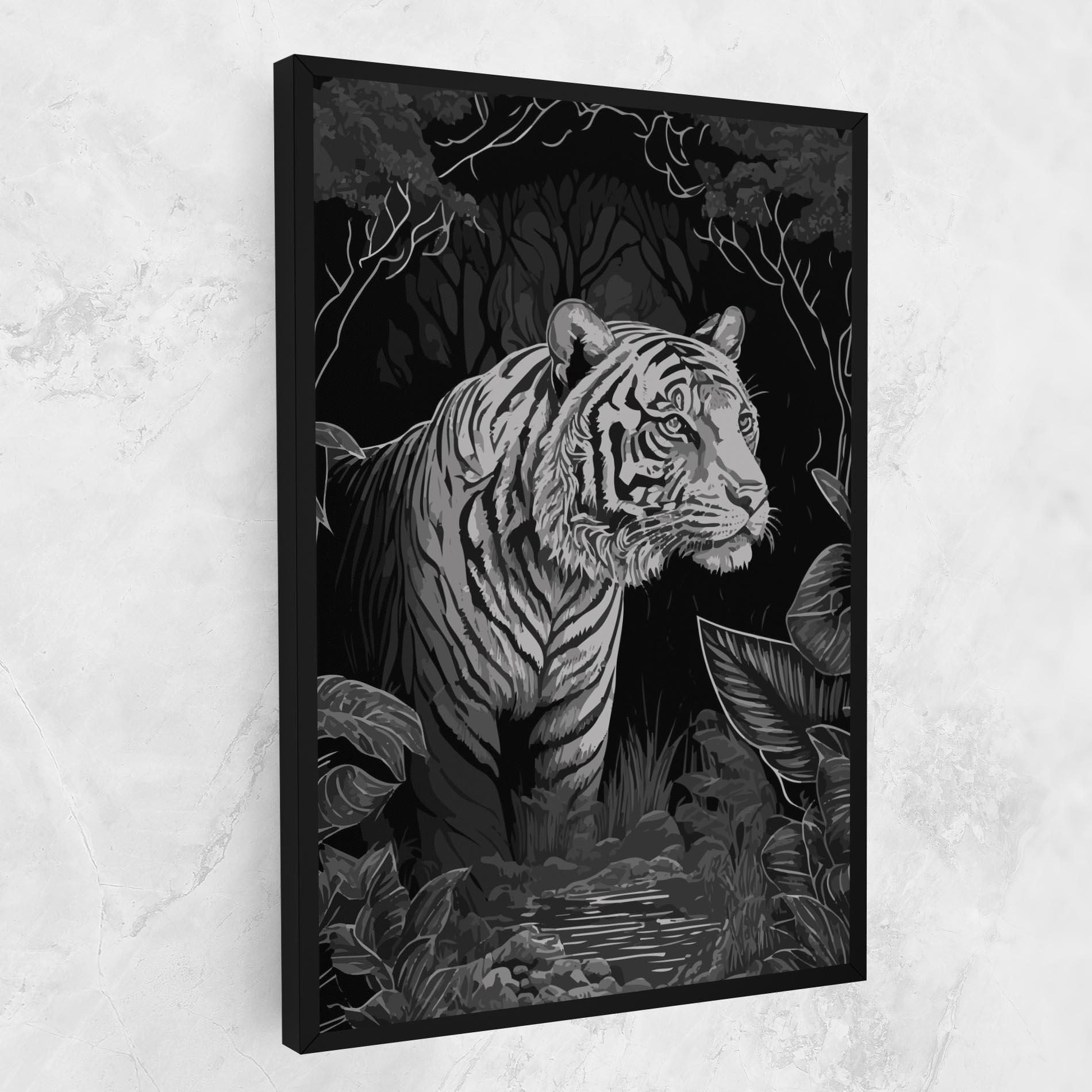 Obraz na Płótnie Grey Tiger mockup 1