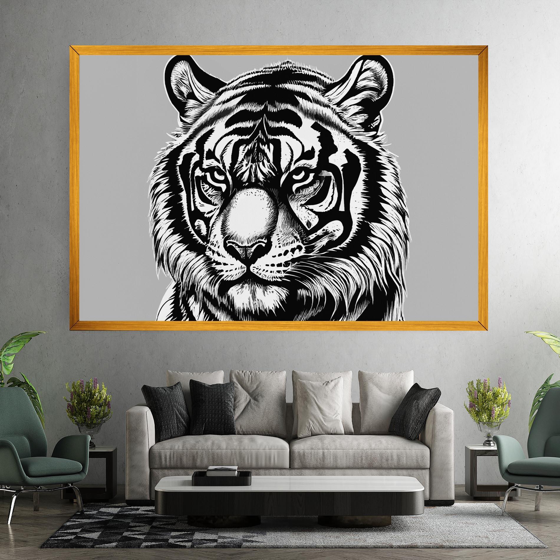 Obraz na Płótnie White Tiger Grey mockup 7
