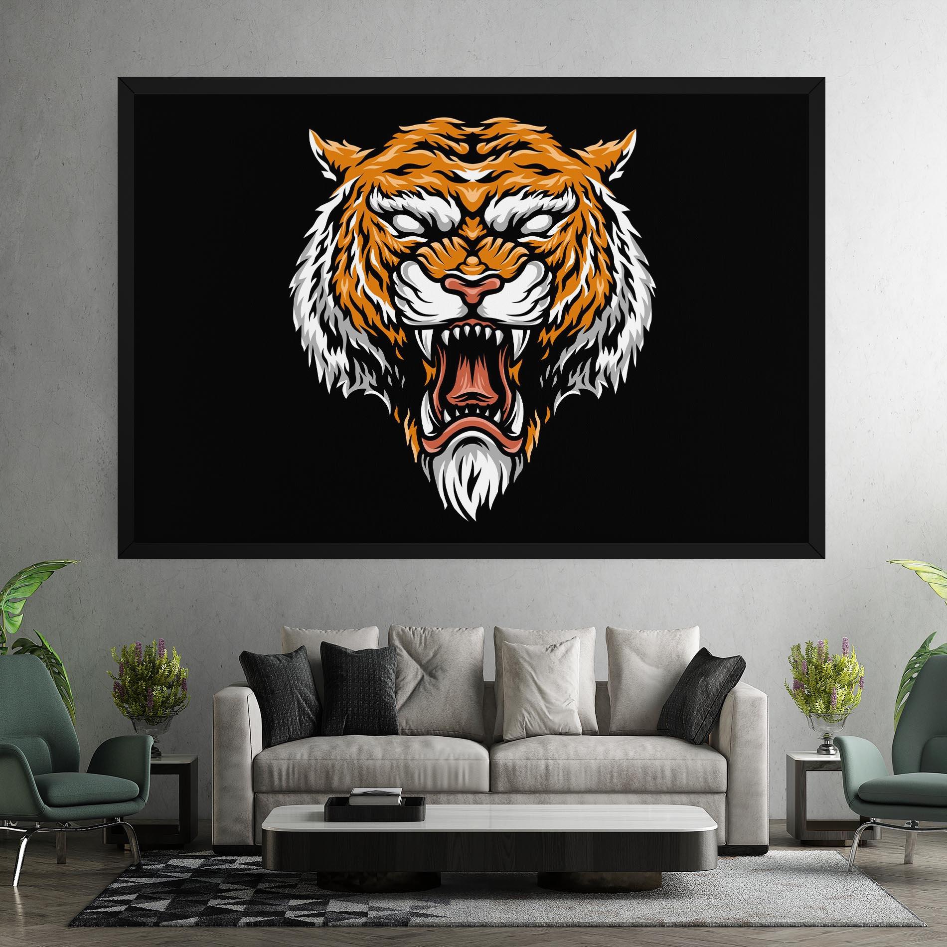 Obraz na Płótnie Angry Orange Tiger mockup 7