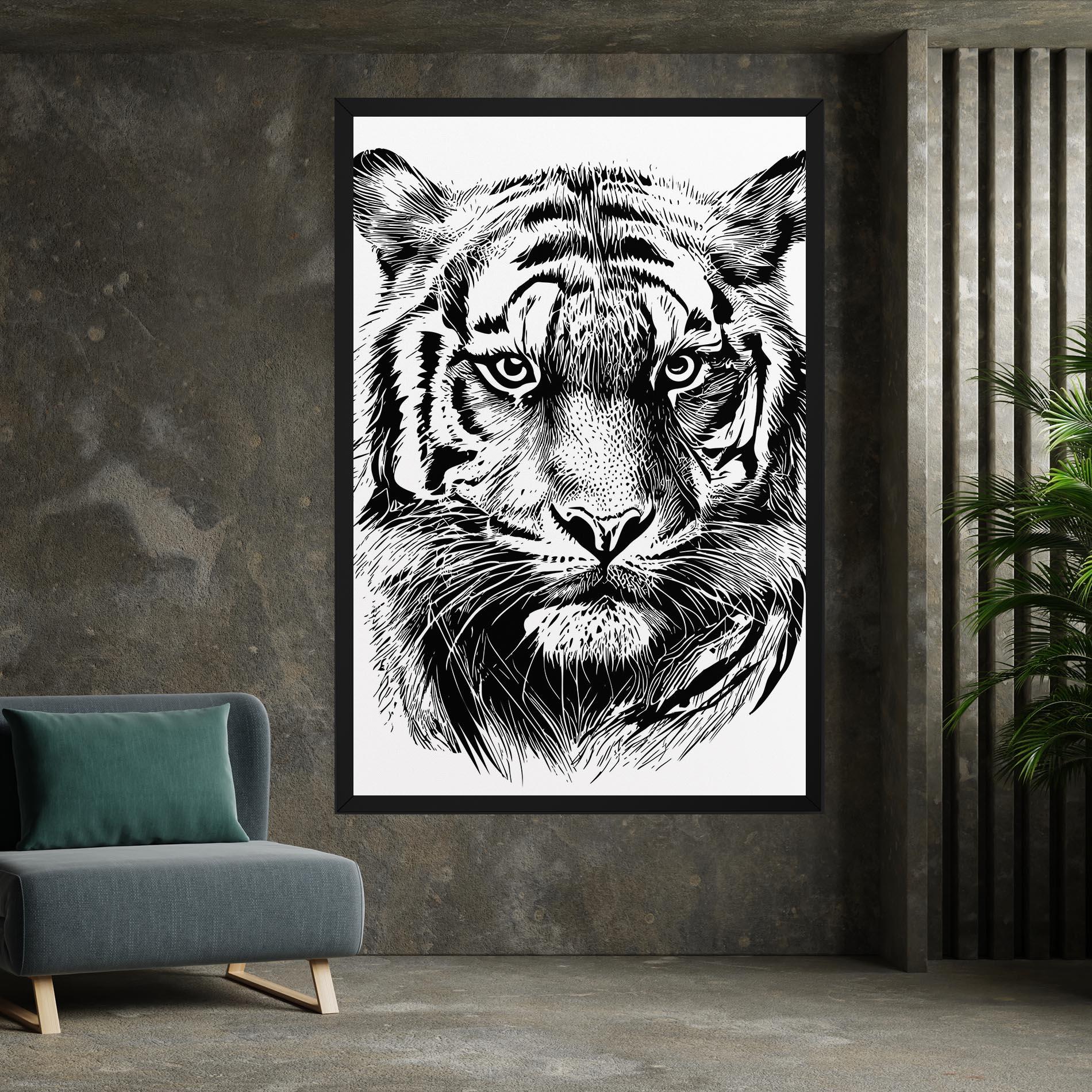 Obraz na Płótnie Pretty Tiger Head mockup 7