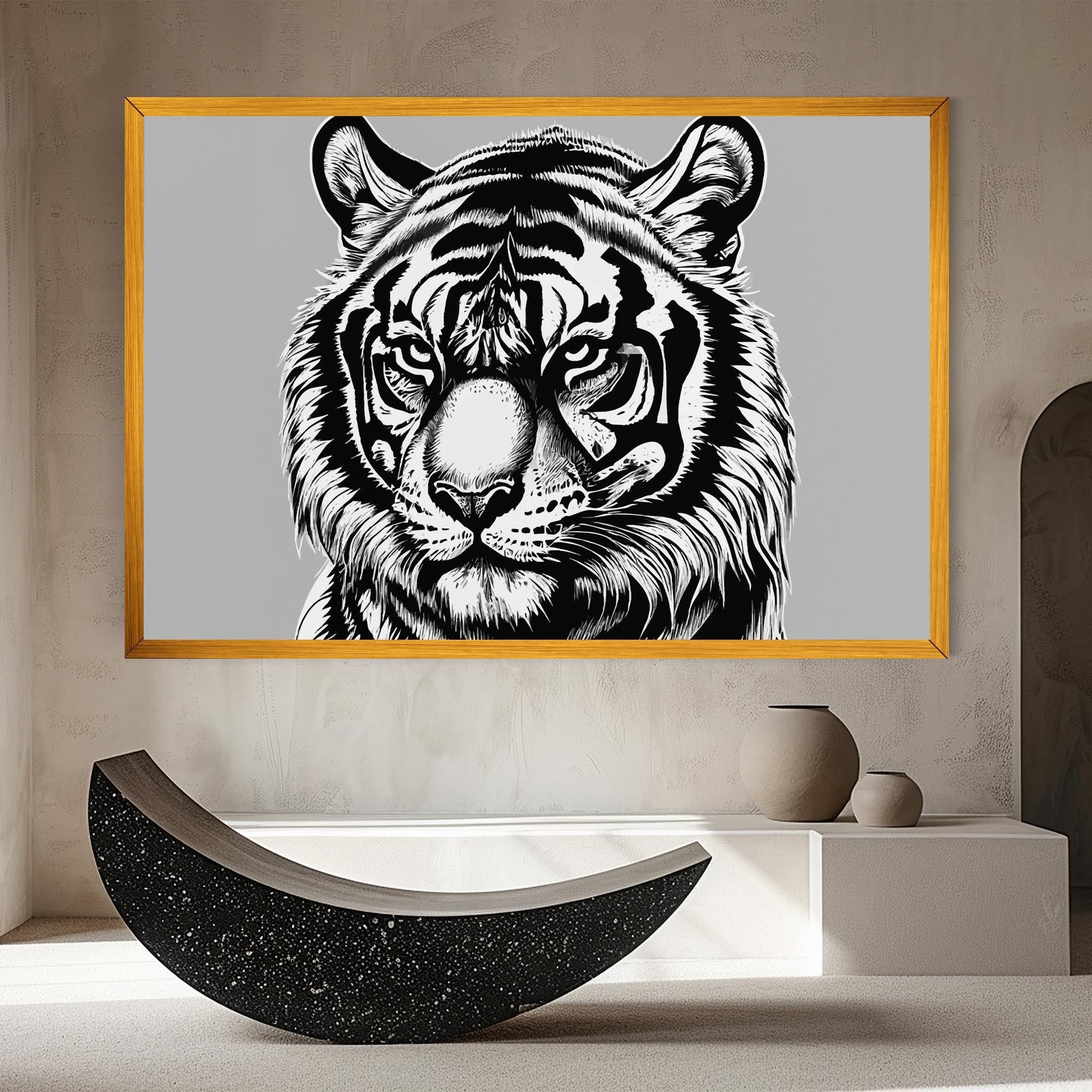 Obraz na Płótnie White Tiger Grey mockup 8