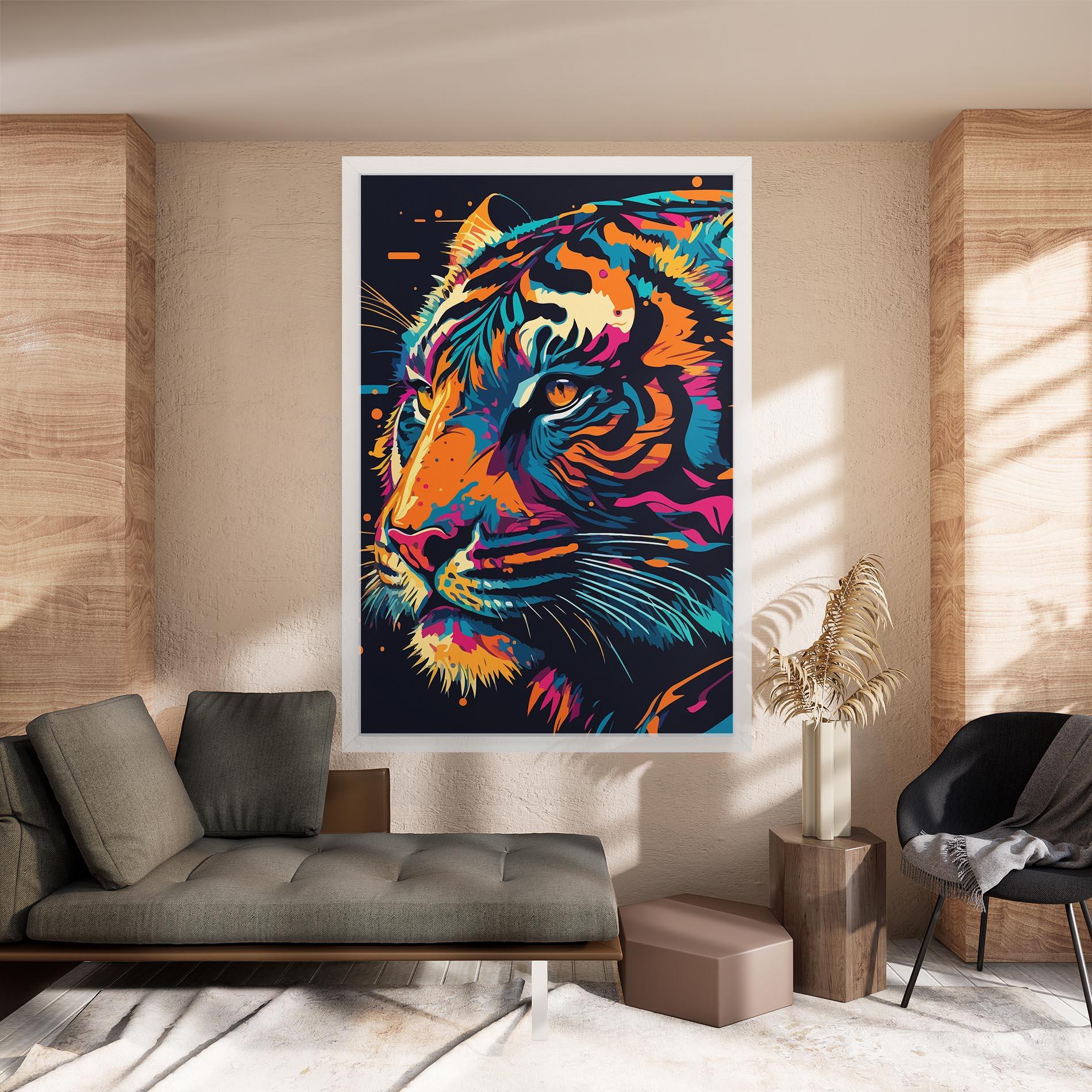 Obraz na Płótnie Colorful Tiger mockup 8