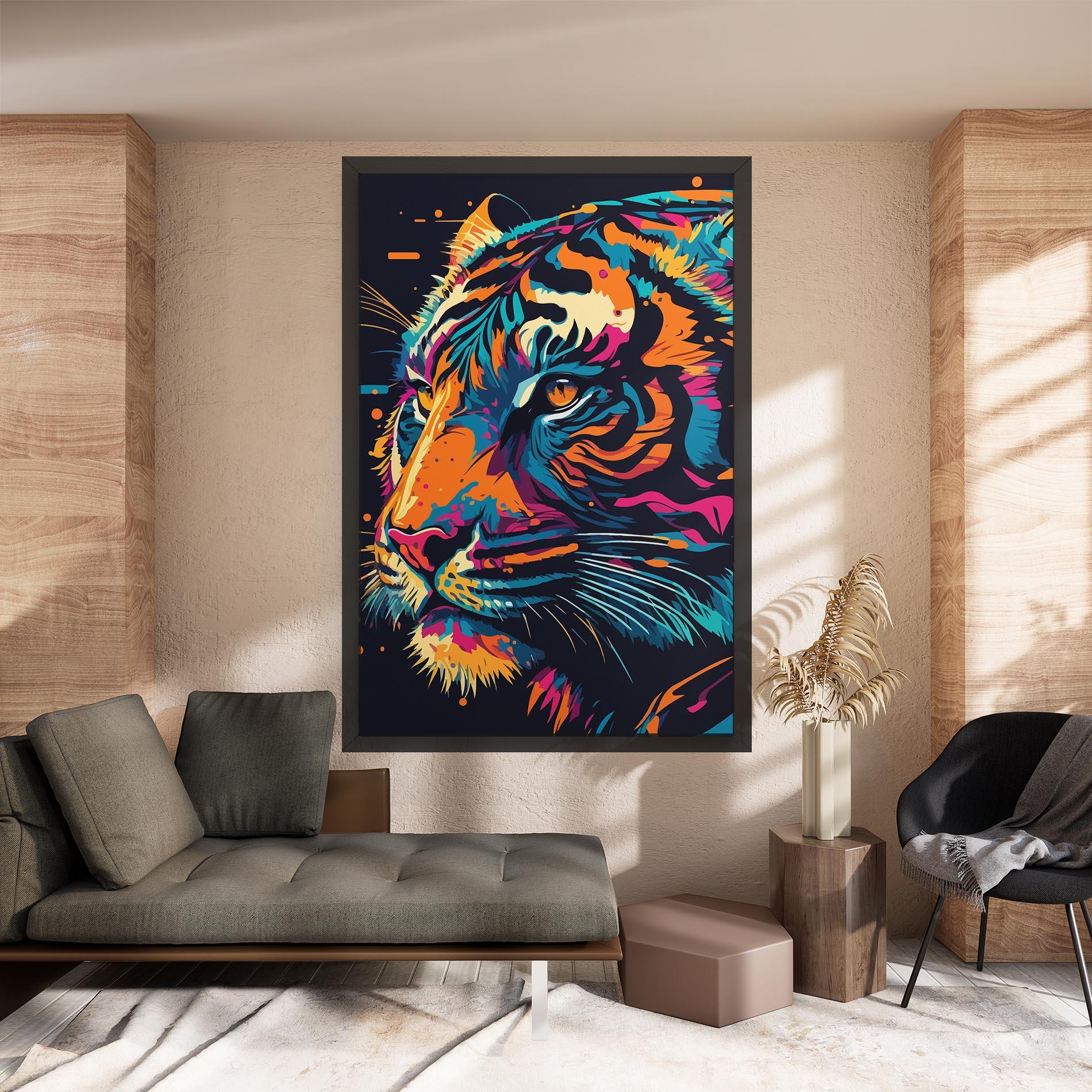 Obraz na Płótnie Colorful Tiger mockup 8