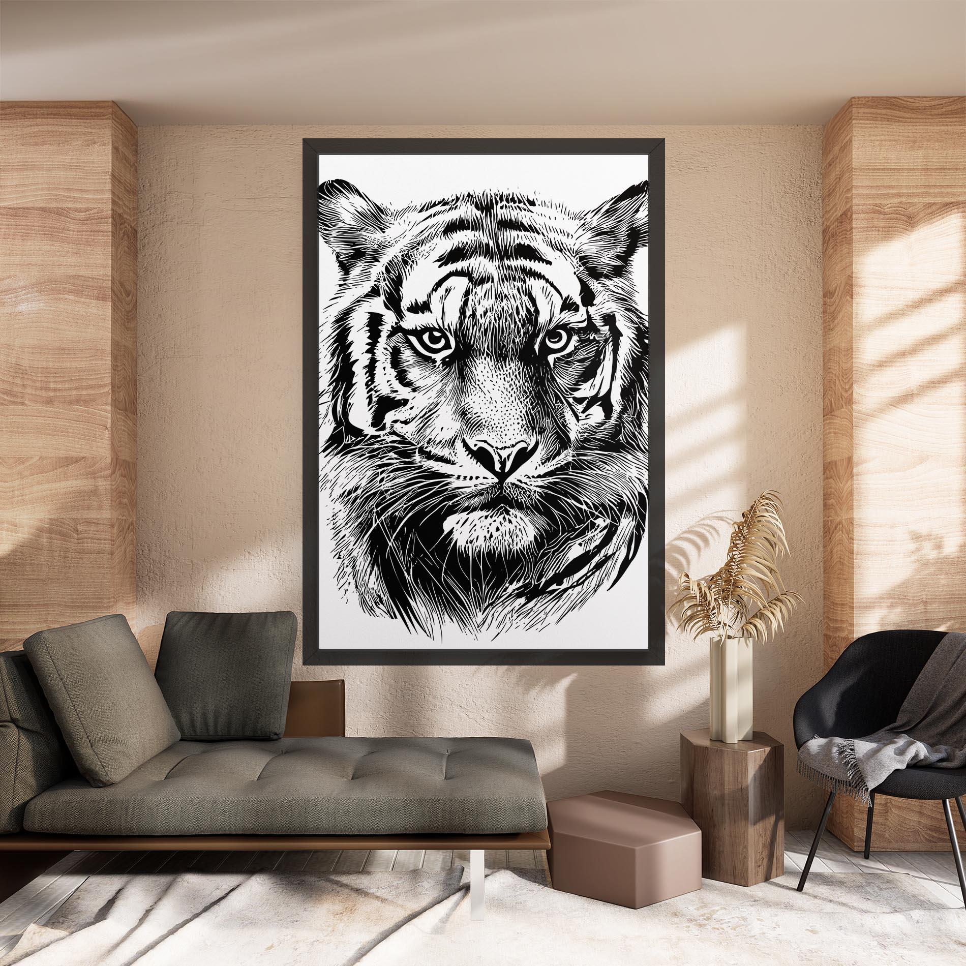 Obraz na Płótnie Pretty Tiger Head mockup 8