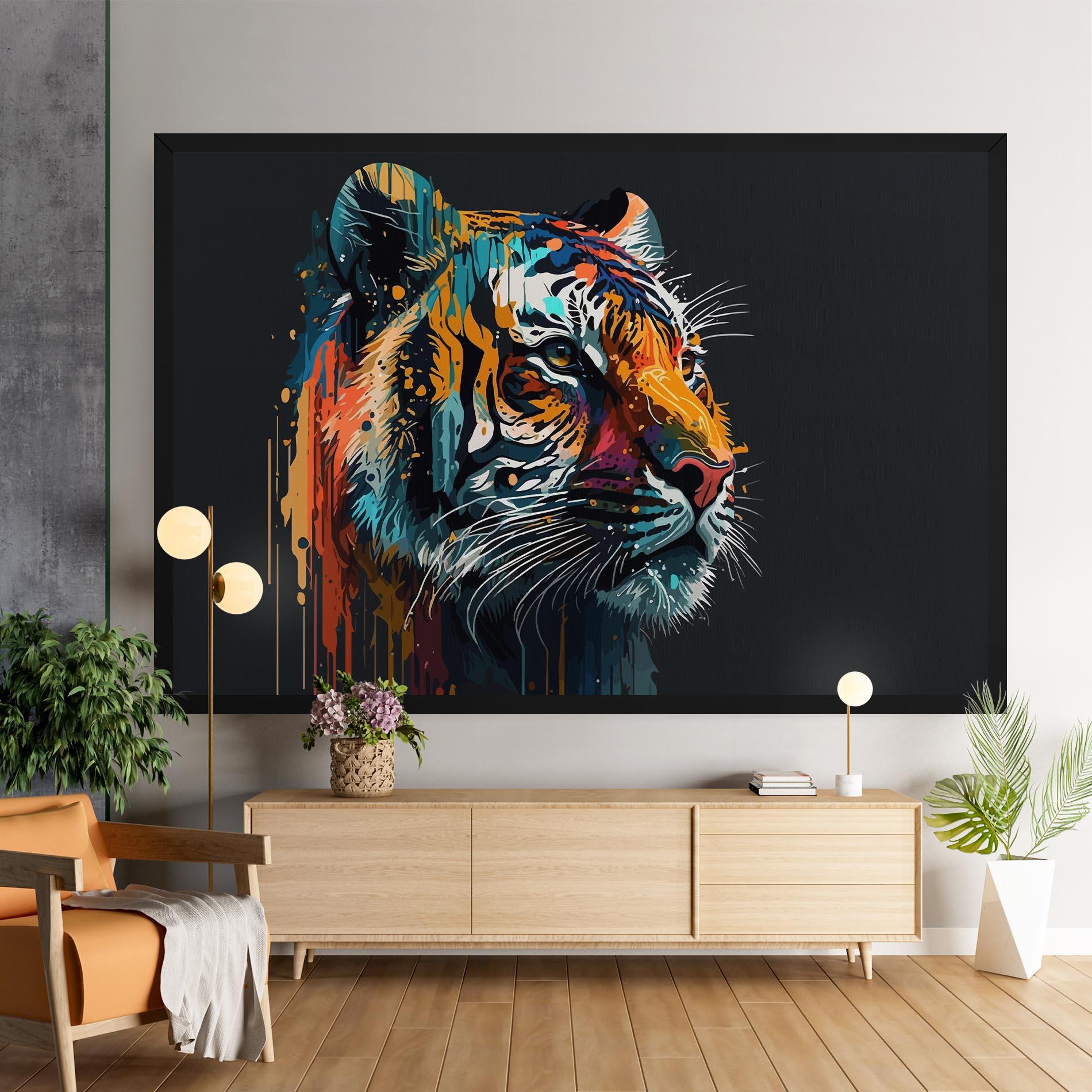 Obraz na Płótnie Color Mix Tiger mockup 9