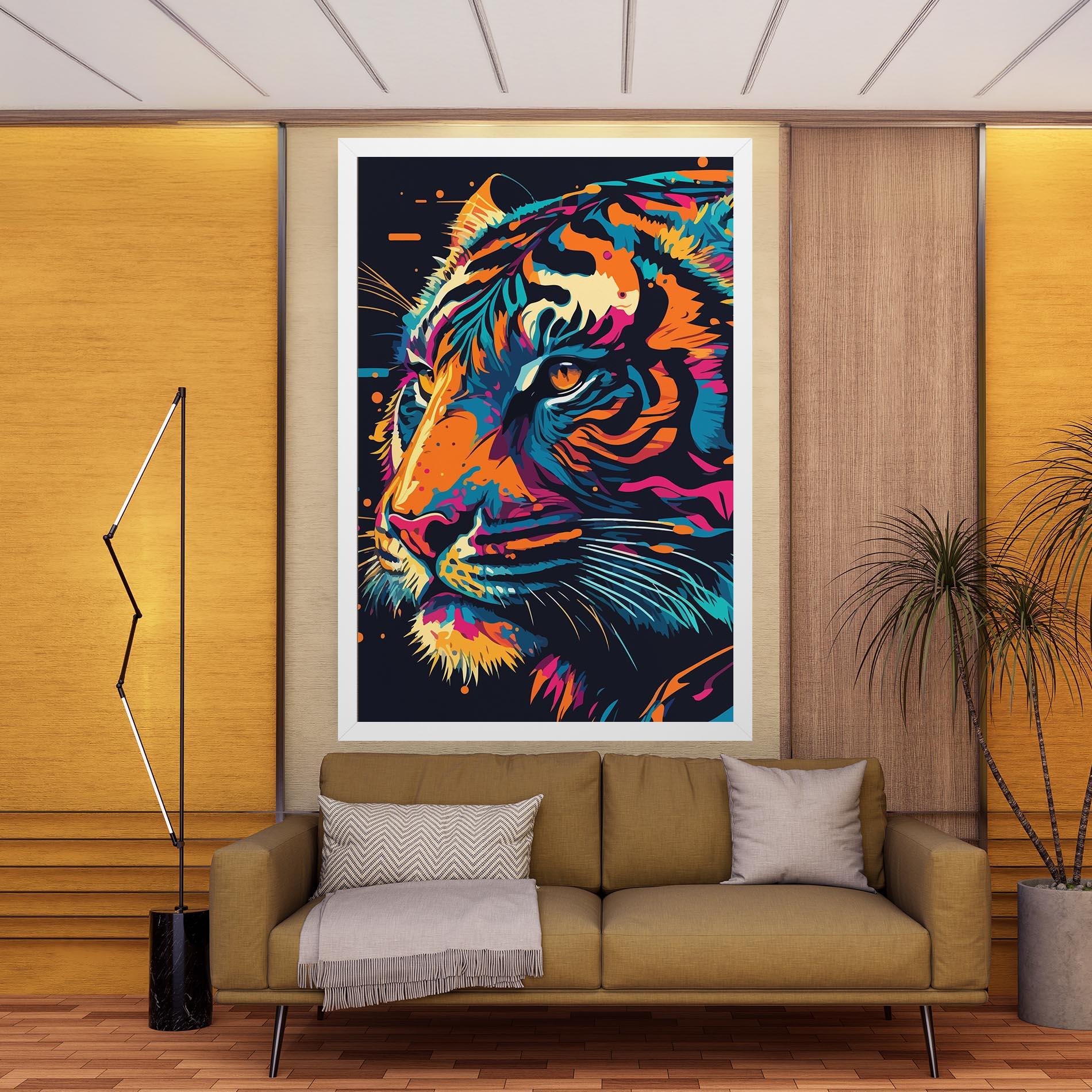 Obraz na Płótnie Colorful Tiger mockup 9