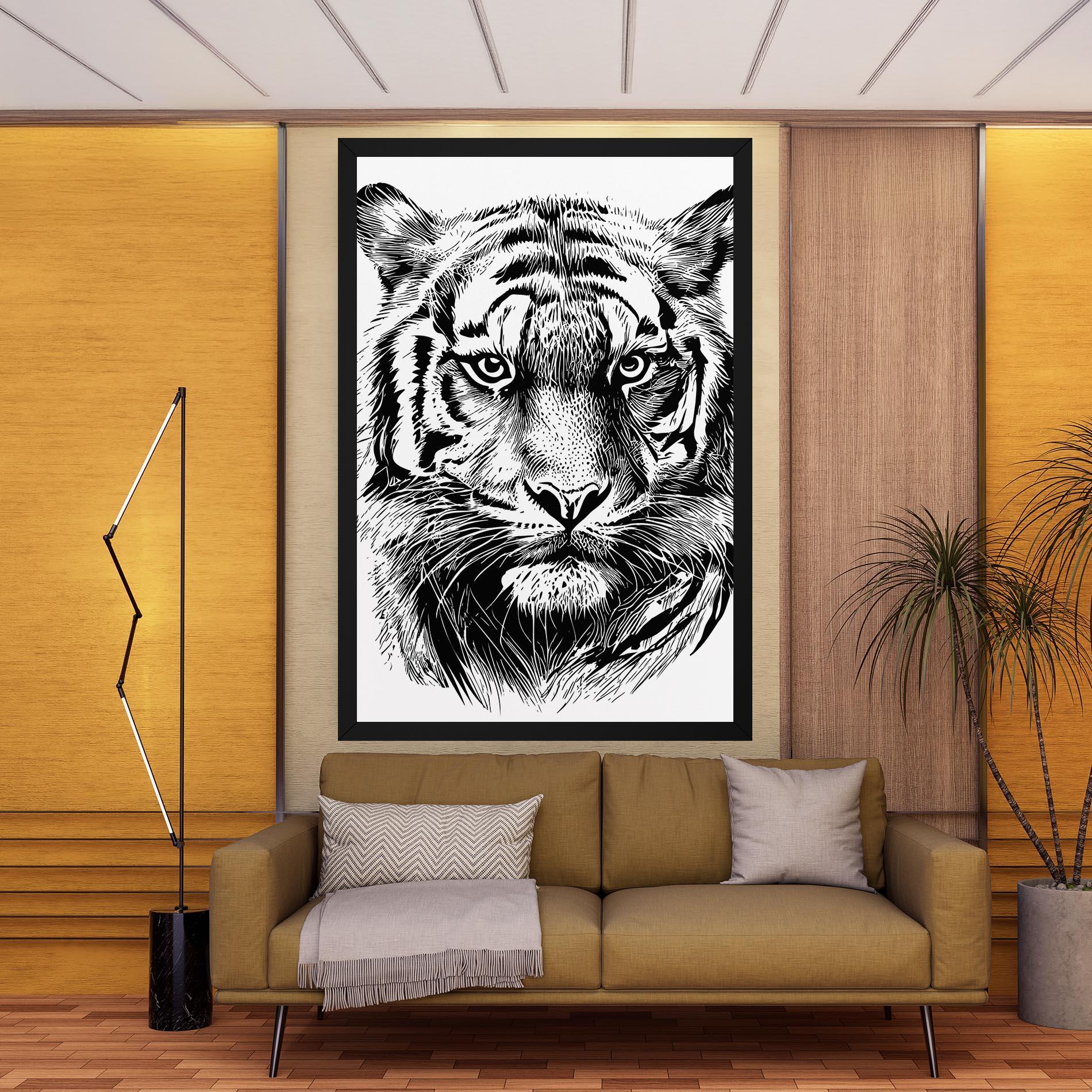 Obraz na Płótnie Pretty Tiger Head mockup 9