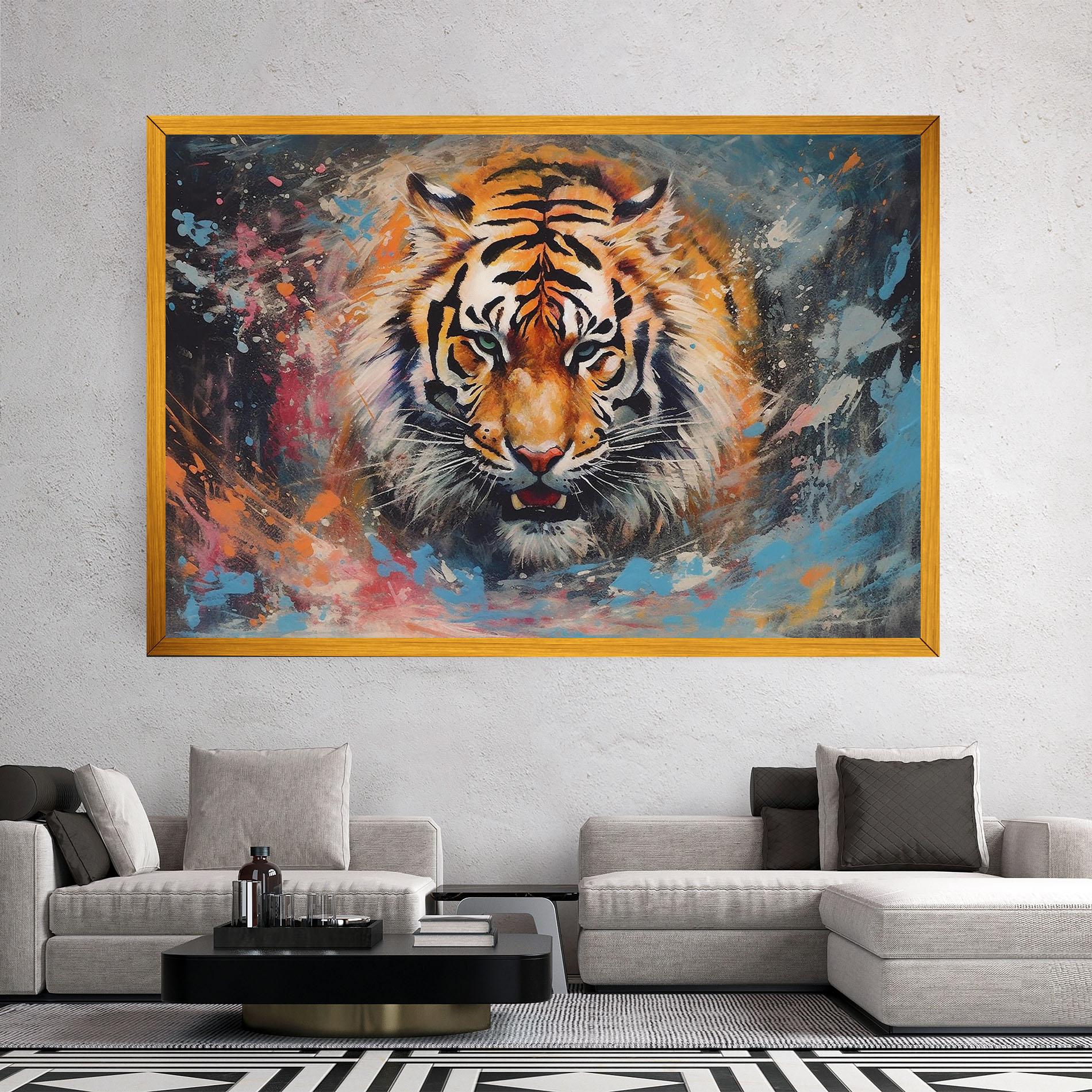 Obraz na Płótnie Orange Tiger Painting mockup 2