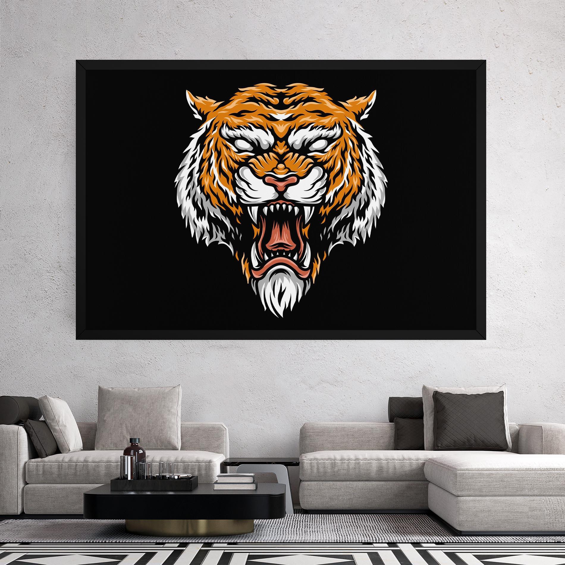 Obraz na Płótnie Angry Orange Tiger mockup 2