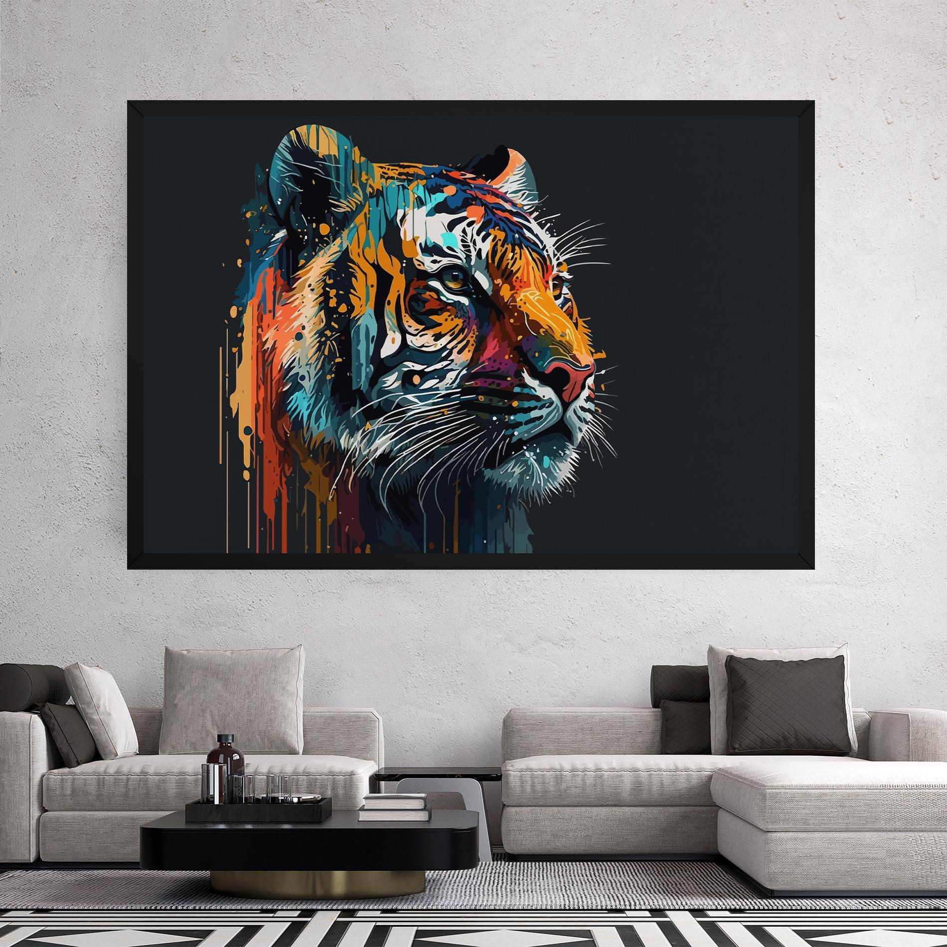 Obraz na Płótnie Color Mix Tiger mockup 2