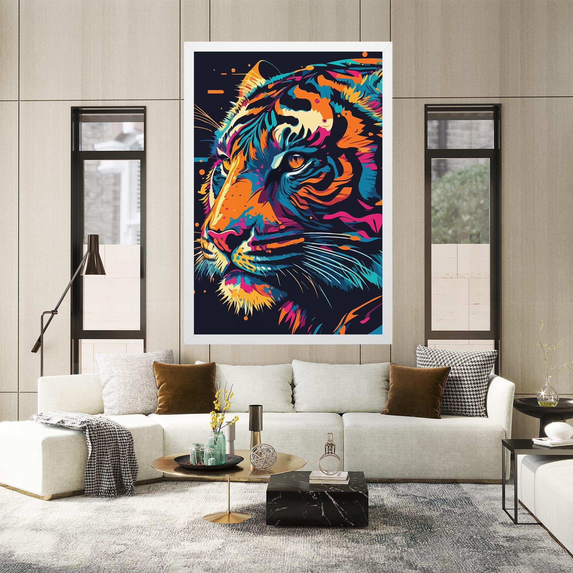 Obraz na Płótnie Colorful Tiger mockup 2