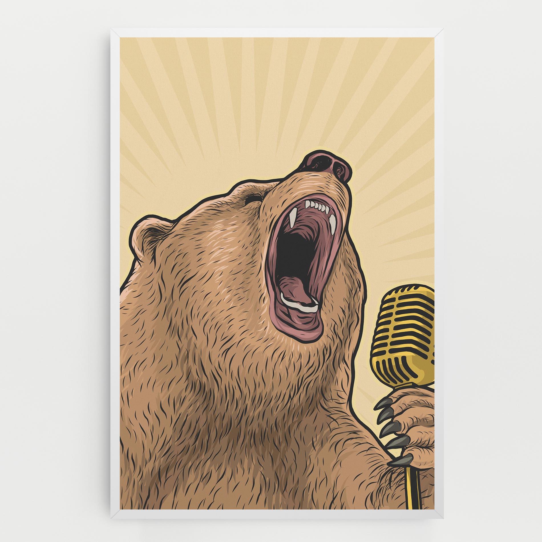 Obraz na Płótnie Bear Singing mockup 0