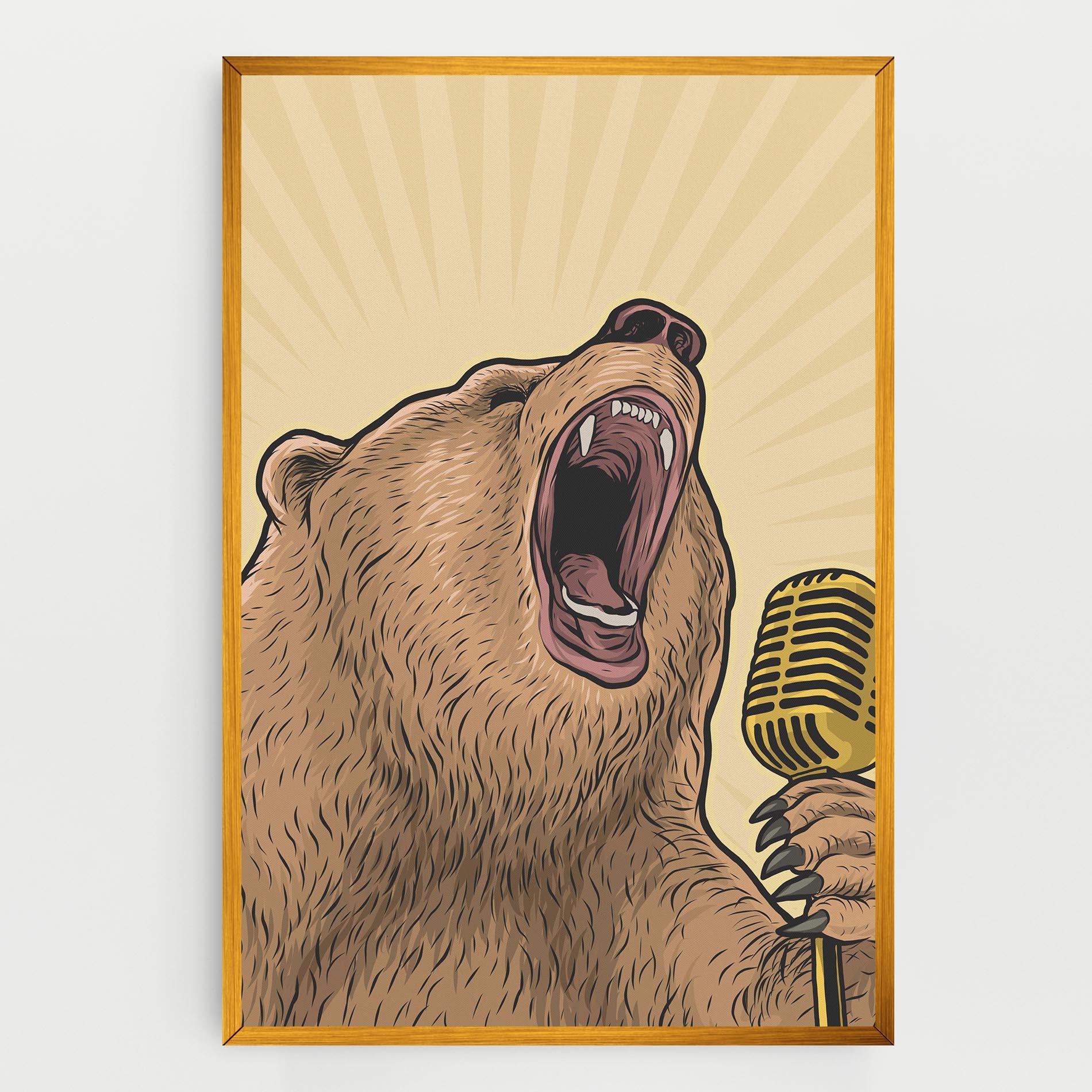 Obraz na Płótnie Bear Singing mockup 0