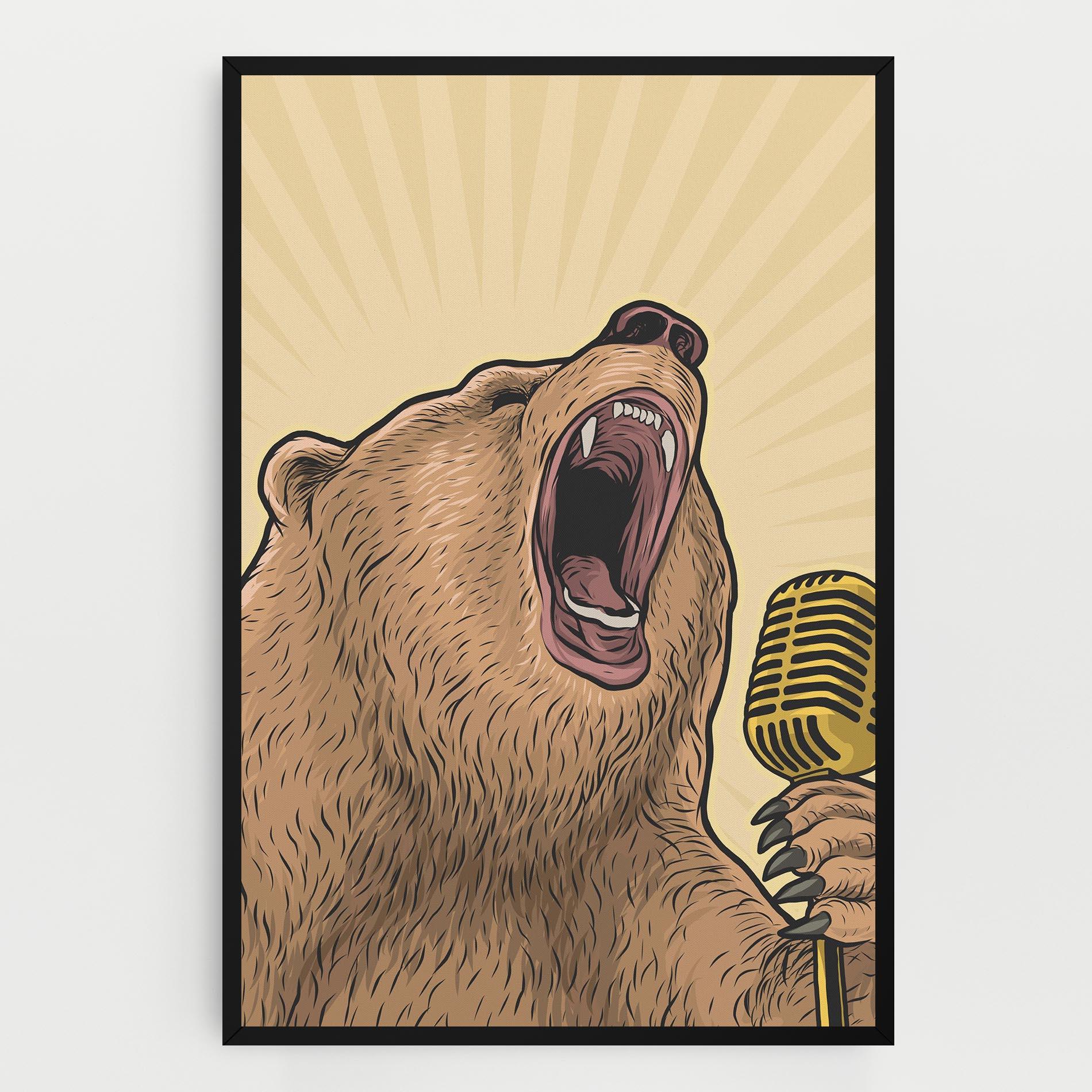 Obraz na Płótnie Bear Singing mockup 0