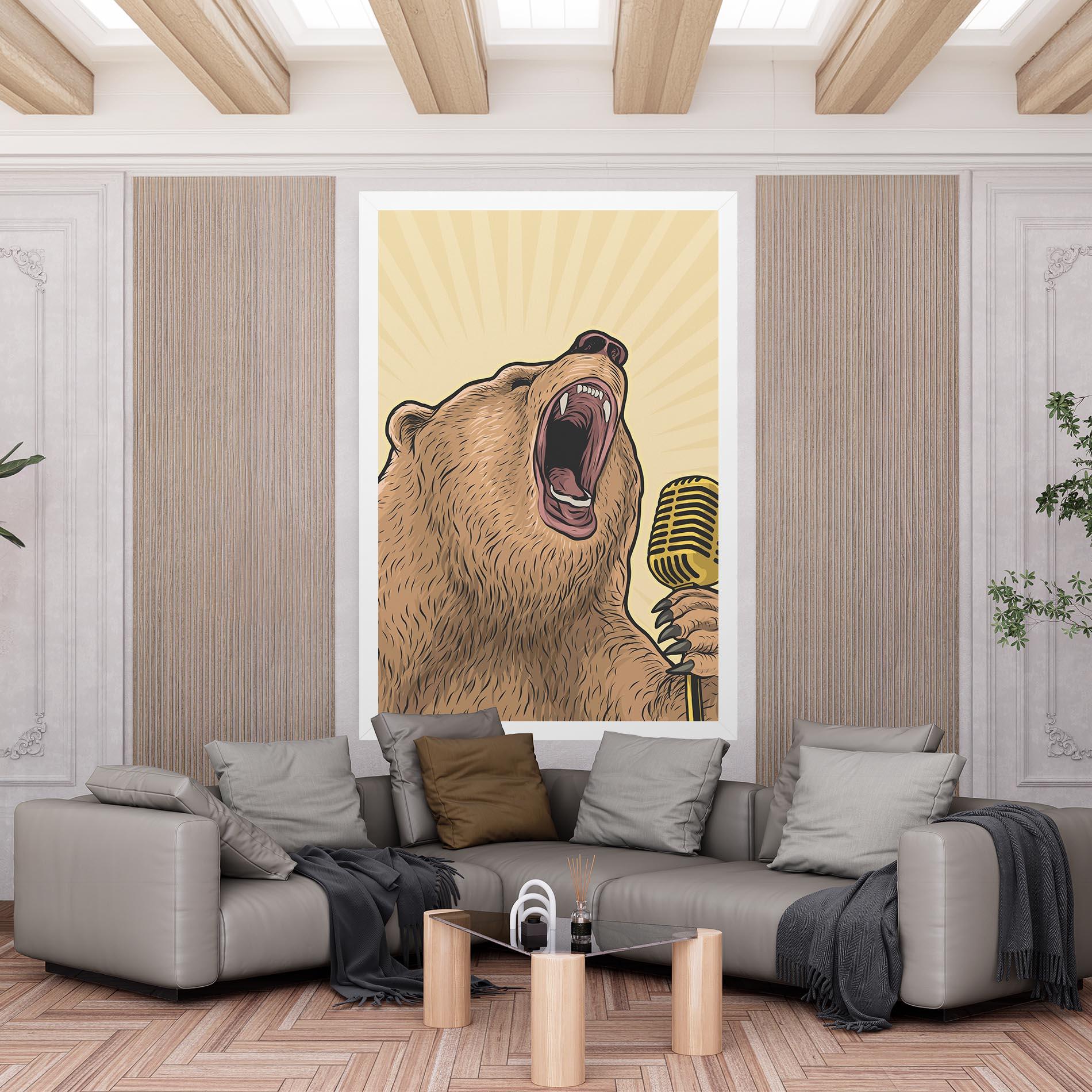 Obraz na Płótnie Bear Singing mockup 6