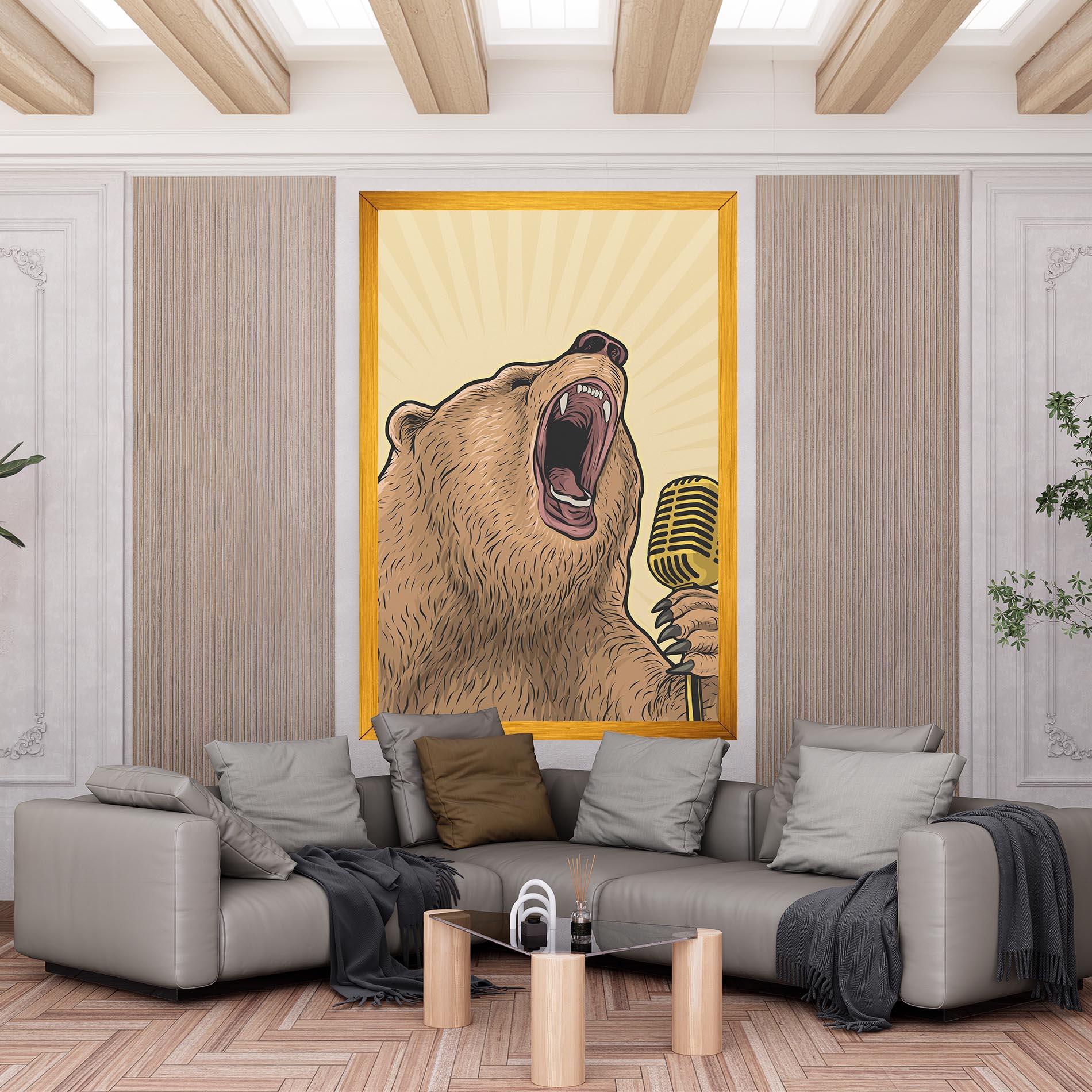 Obraz na Płótnie Bear Singing mockup 6