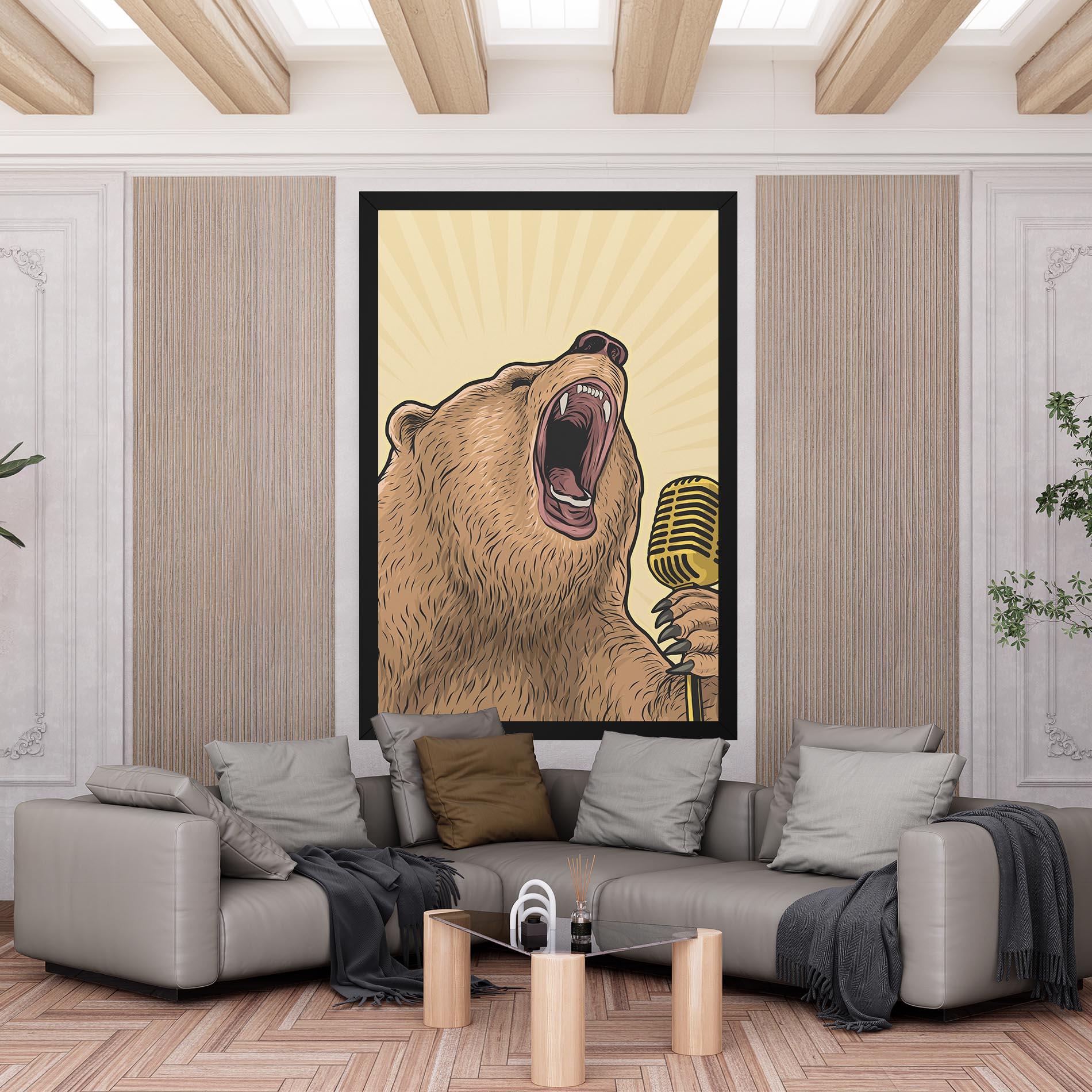 Obraz na Płótnie Bear Singing mockup 6