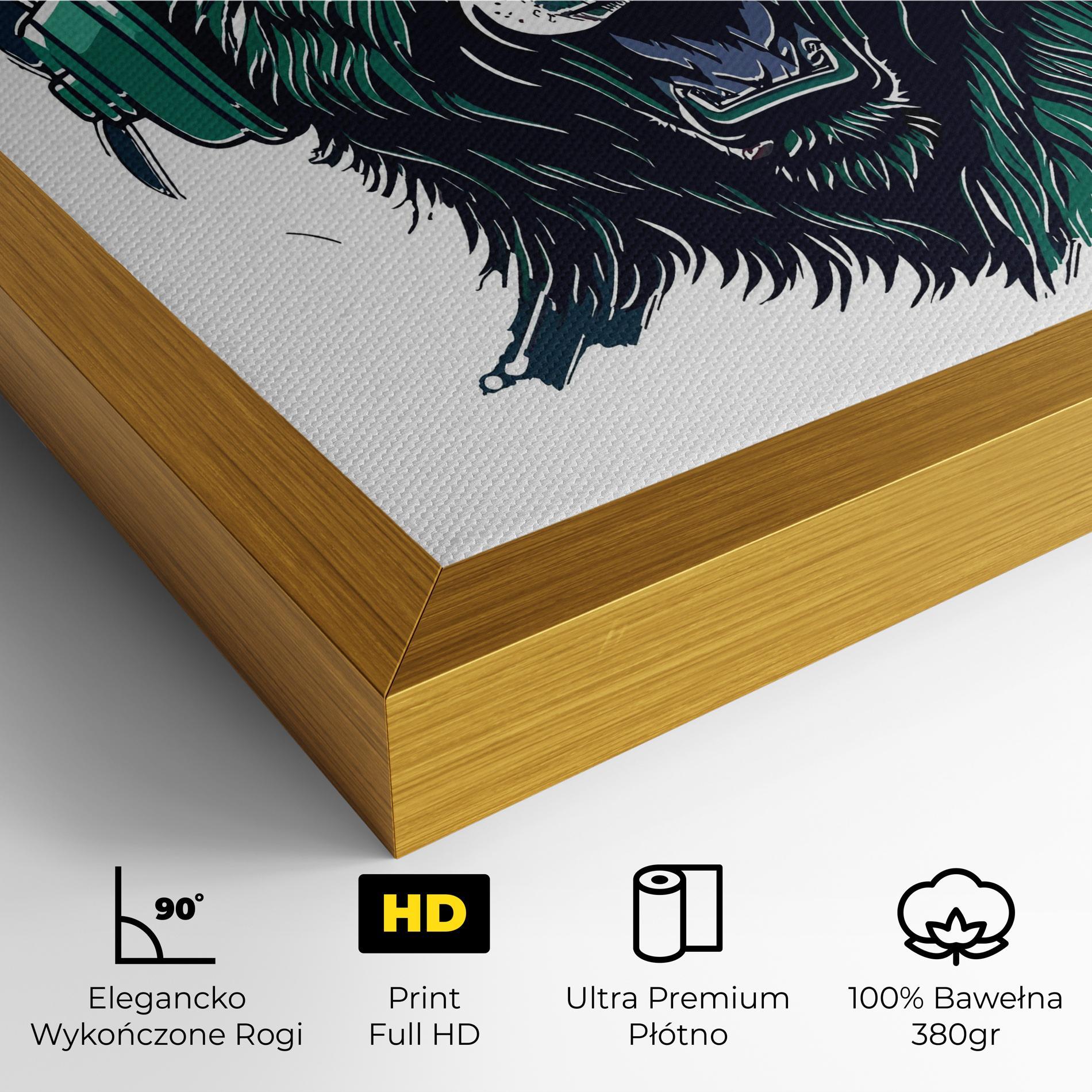 Obraz na Płótnie Green Music Bear mockup 4