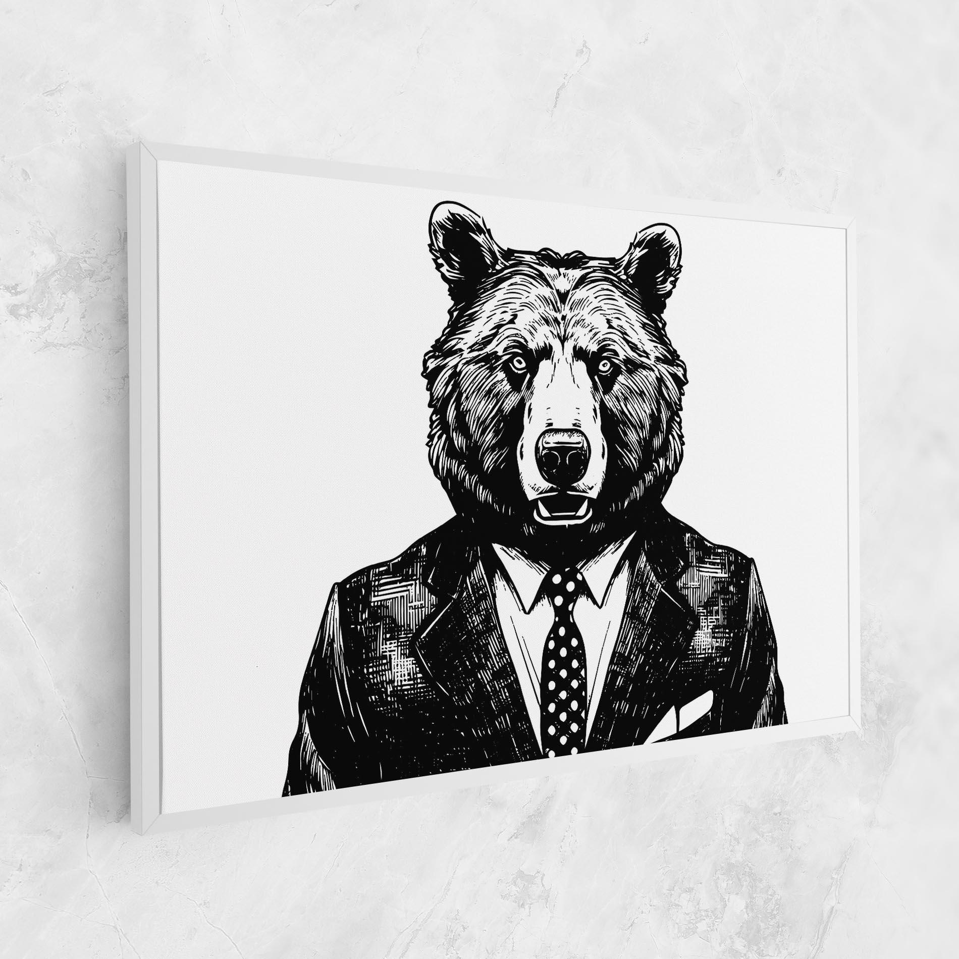 Obraz na Płótnie Bear In Suit mockup 1