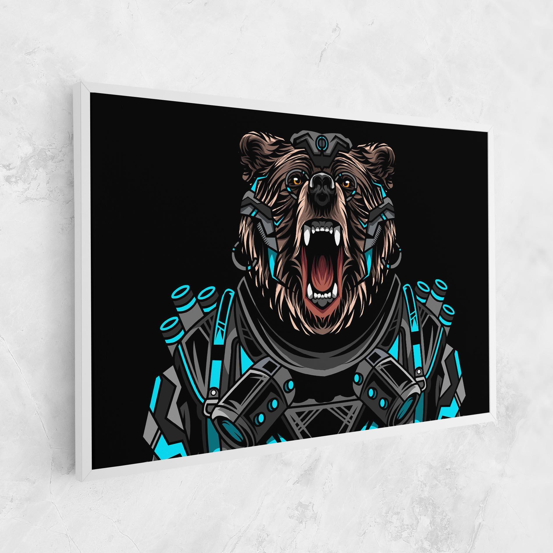 Obraz na Płótnie Black Cyborg Bear mockup 1