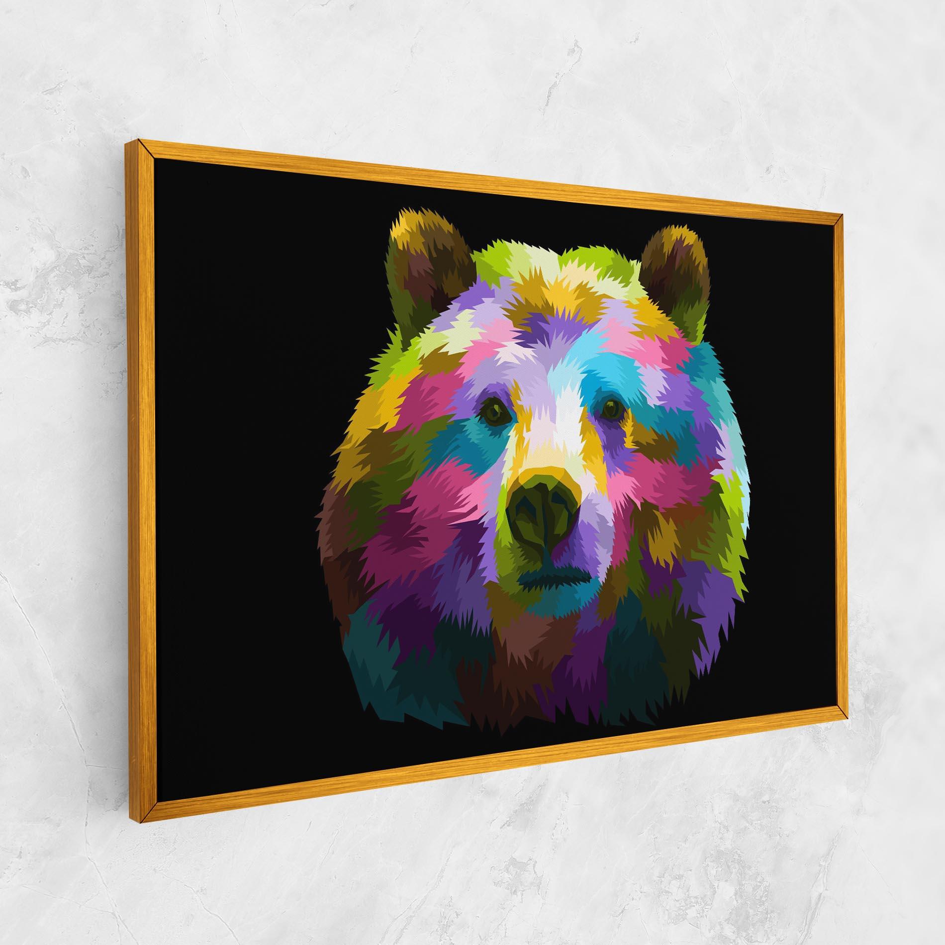Obraz na Płótnie Colorful Bear Head mockup 1