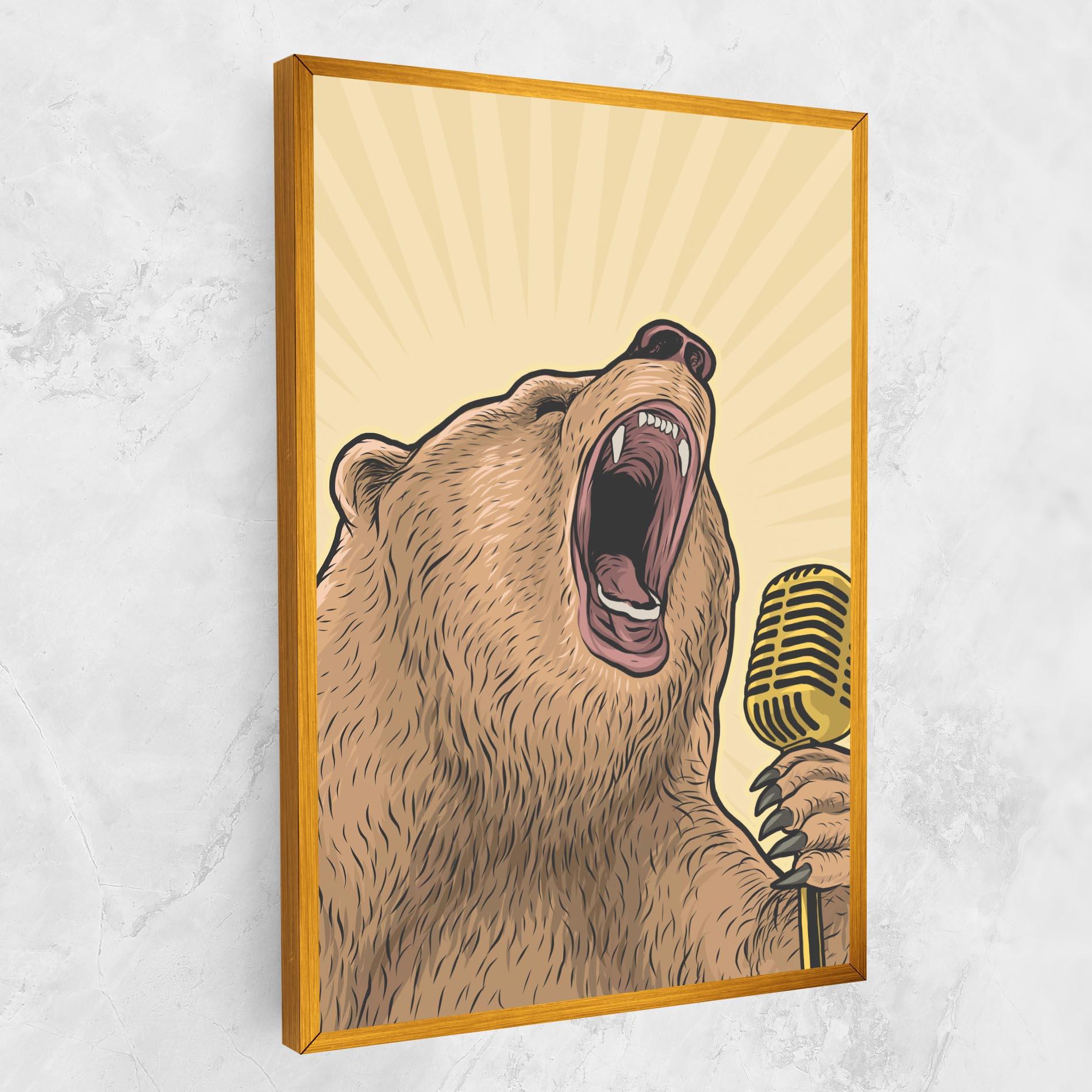Obraz na Płótnie Bear Singing mockup 1