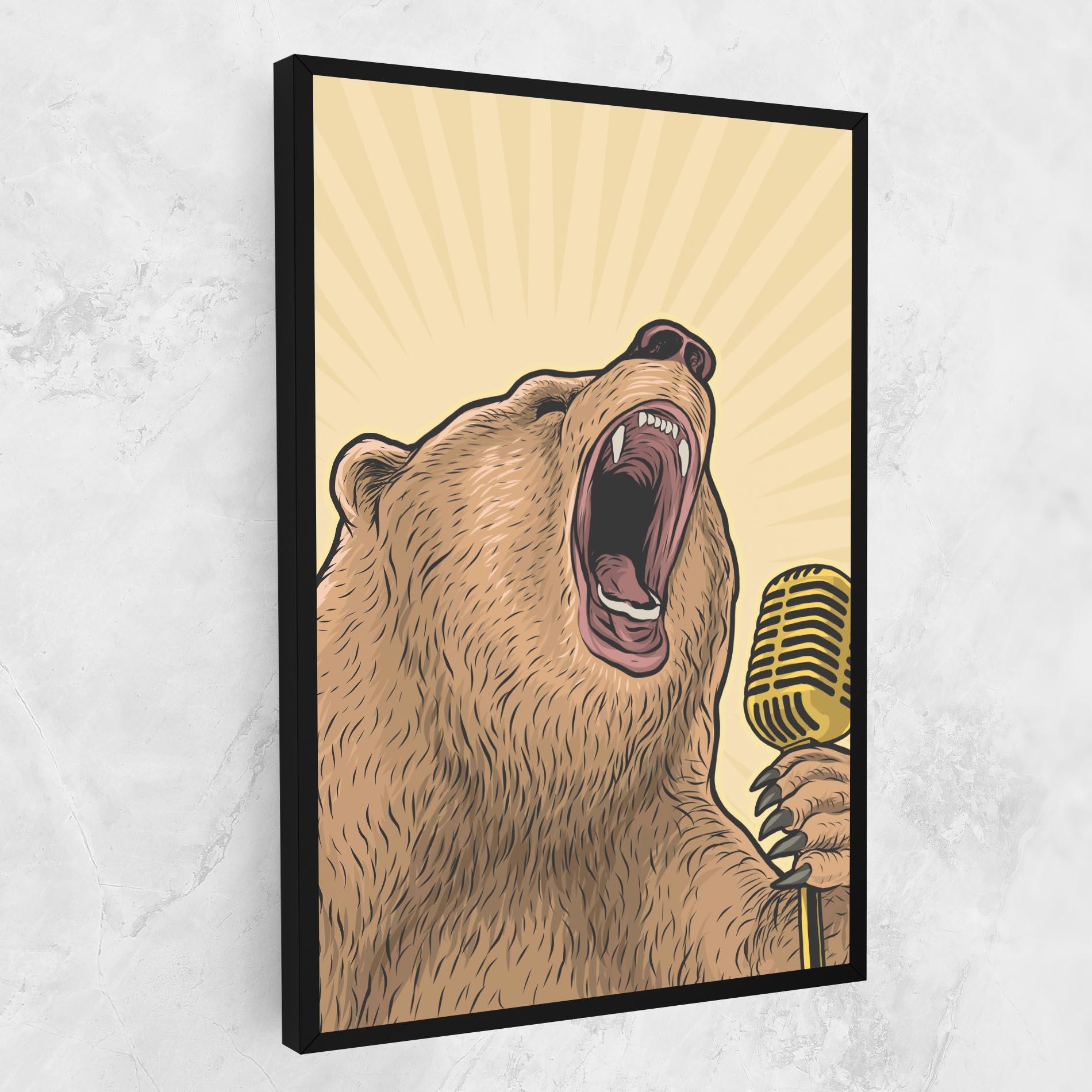 Obraz na Płótnie Bear Singing mockup 1
