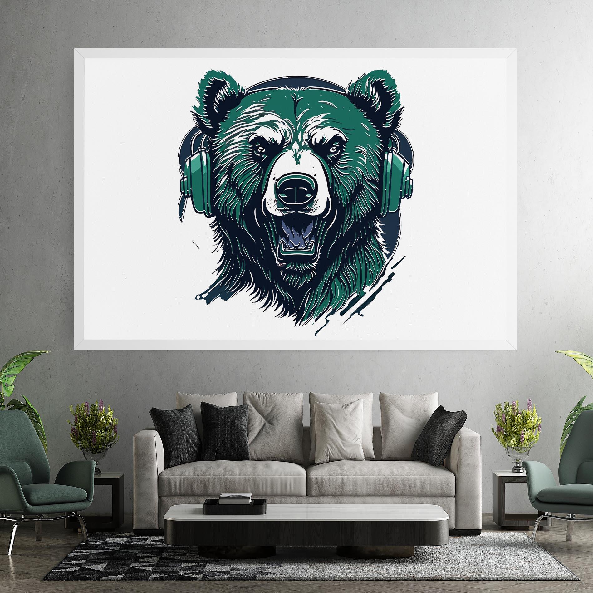 Obraz na Płótnie Green Music Bear mockup 7