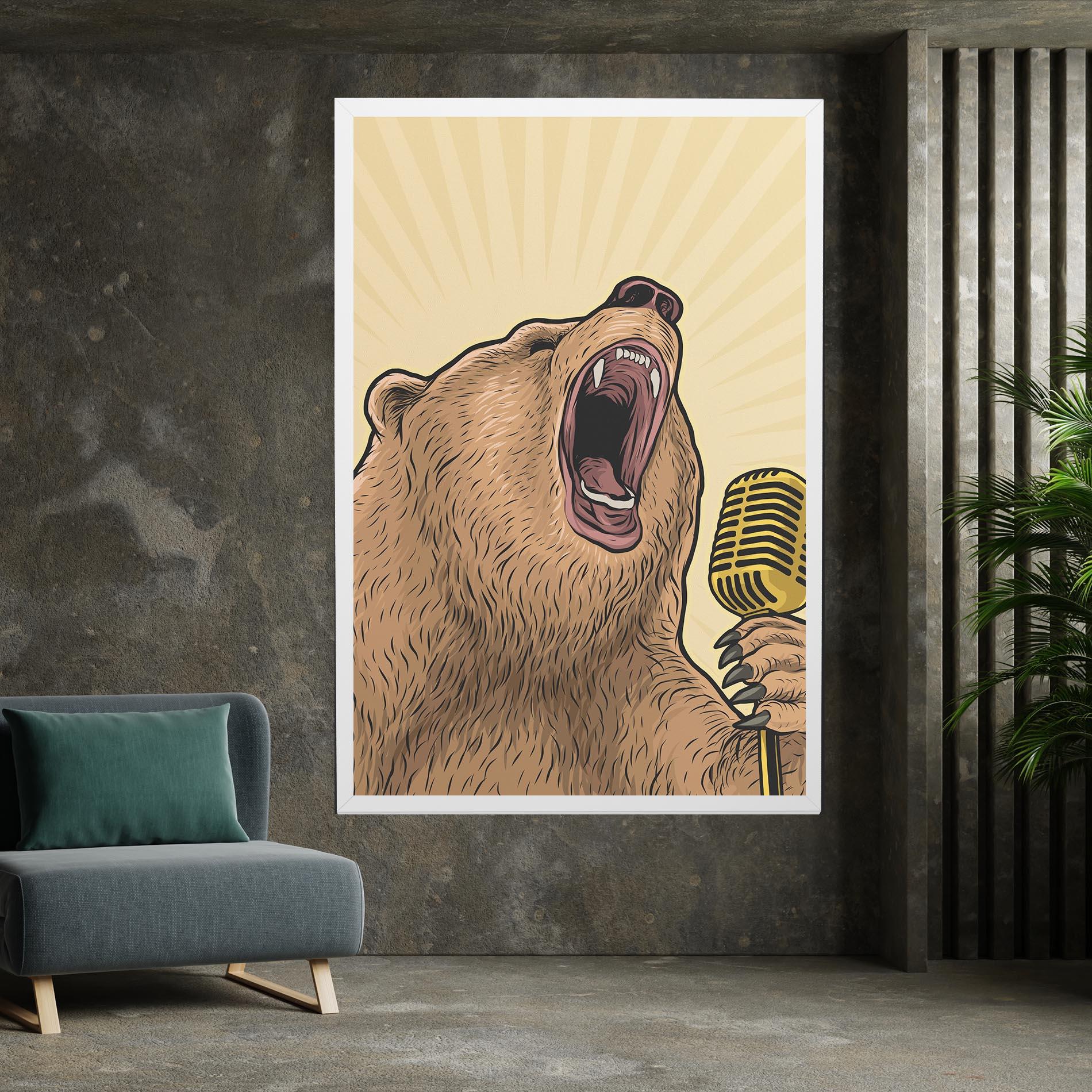 Obraz na Płótnie Bear Singing mockup 7