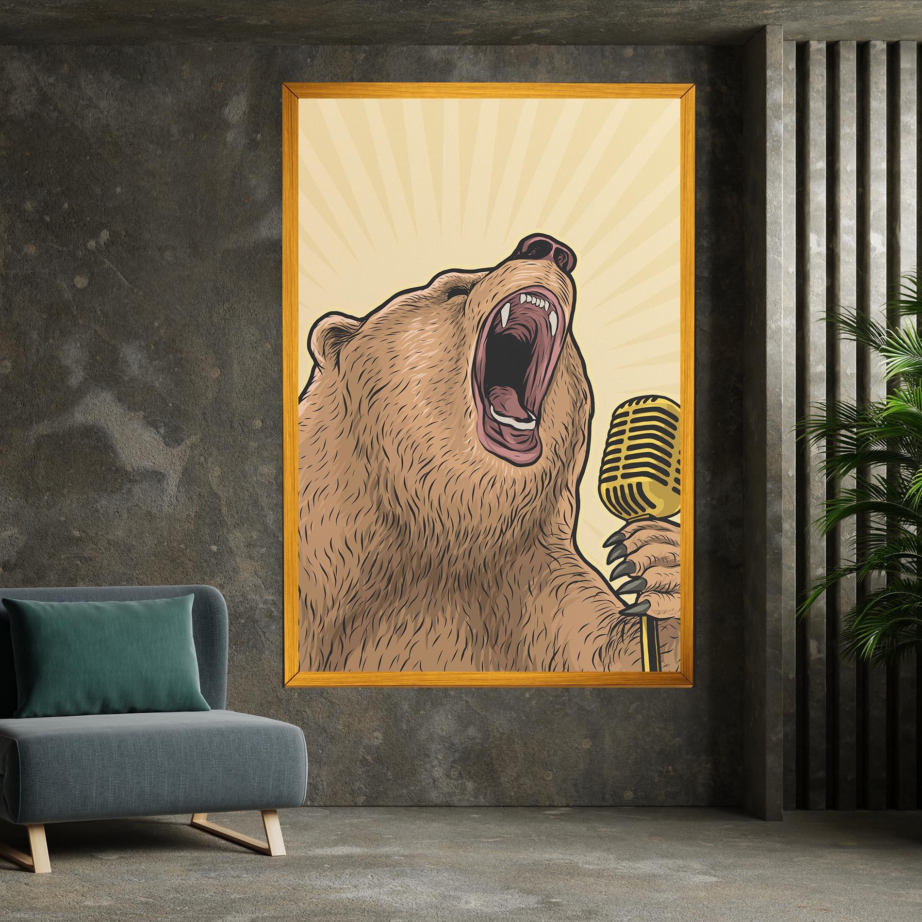Obraz na Płótnie Bear Singing mockup 7