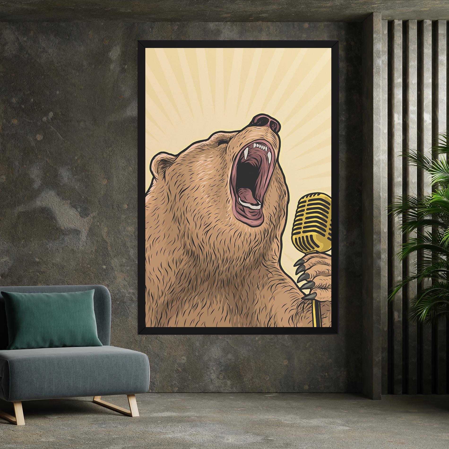 Obraz na Płótnie Bear Singing mockup 7