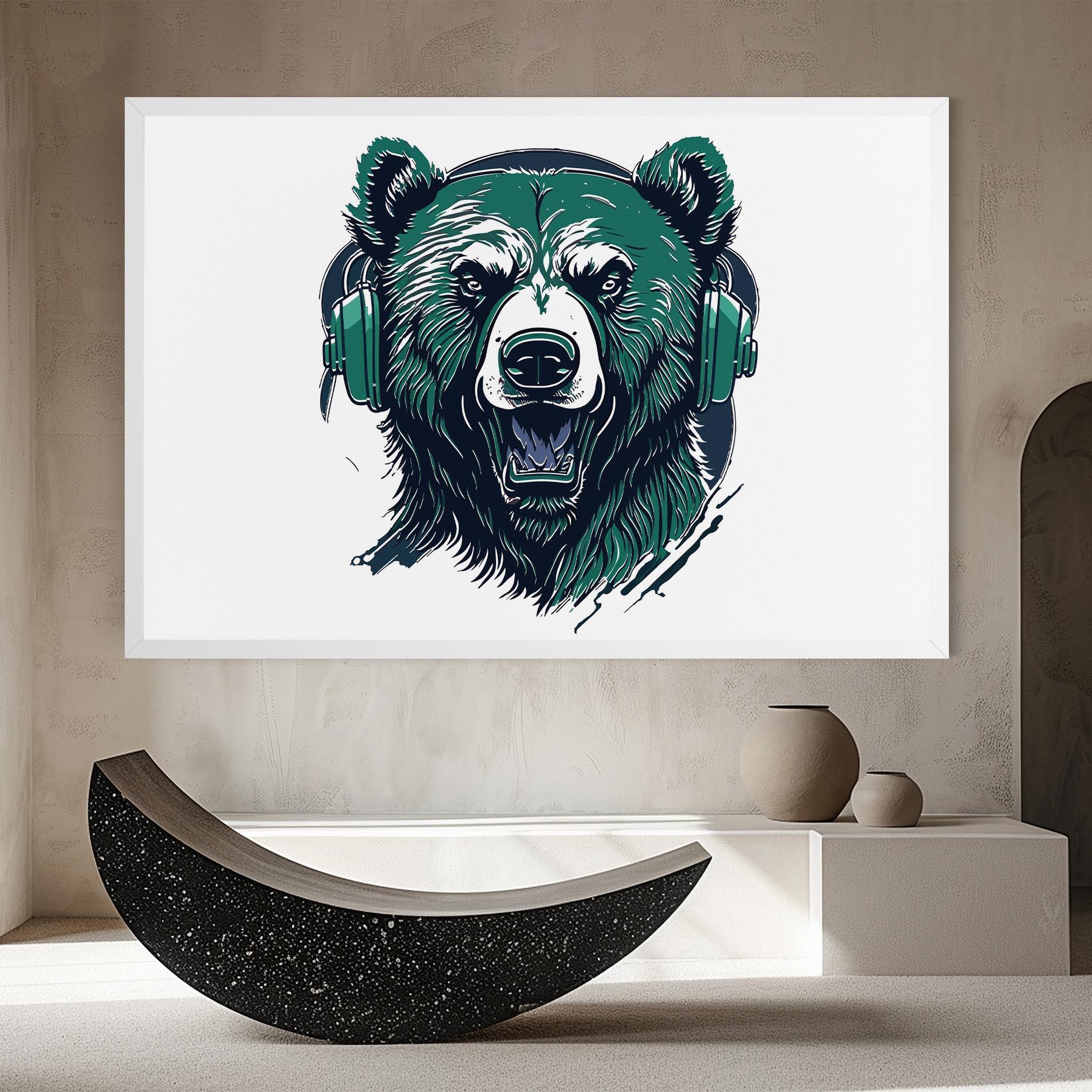 Obraz na Płótnie Green Music Bear mockup 8