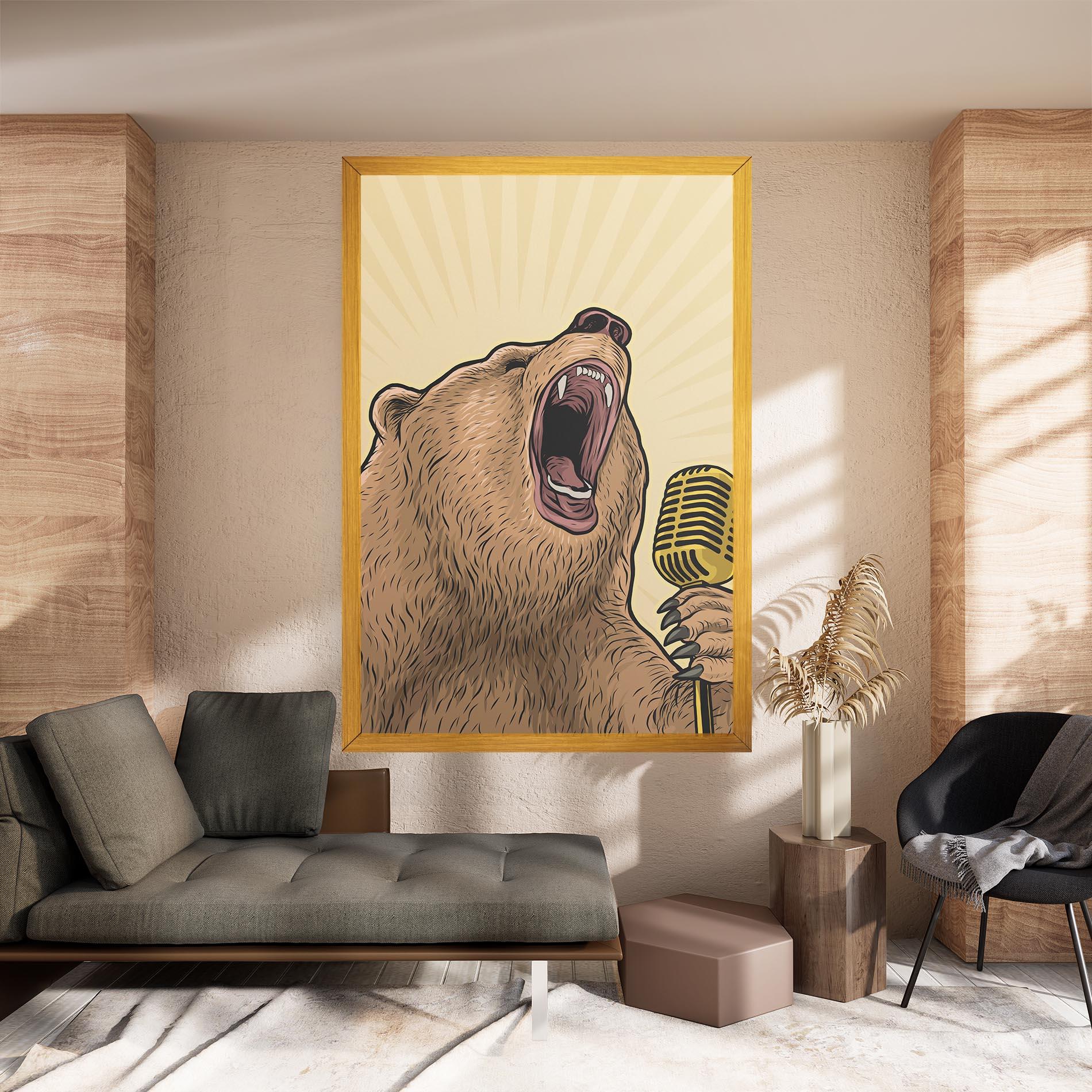 Obraz na Płótnie Bear Singing mockup 8
