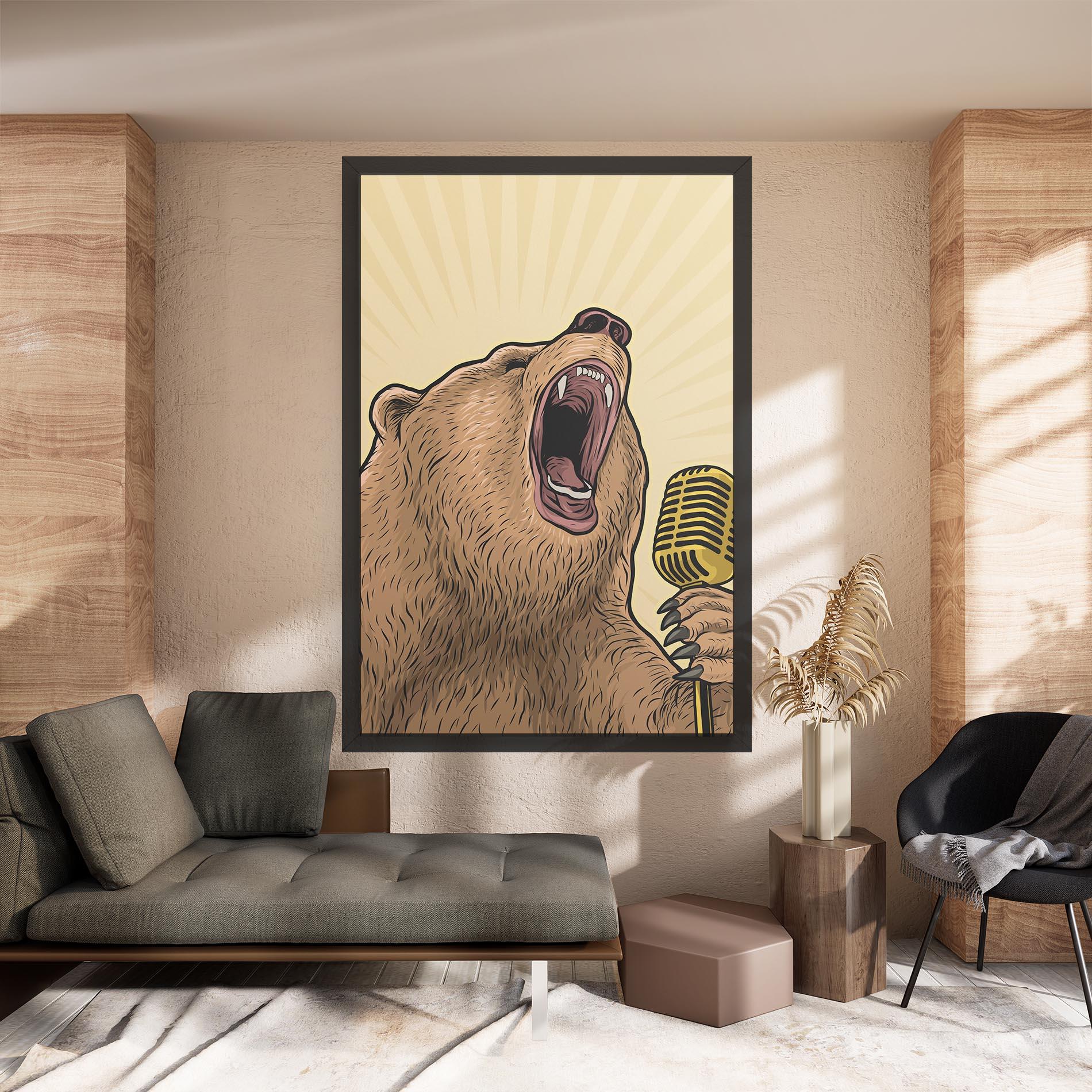 Obraz na Płótnie Bear Singing mockup 8