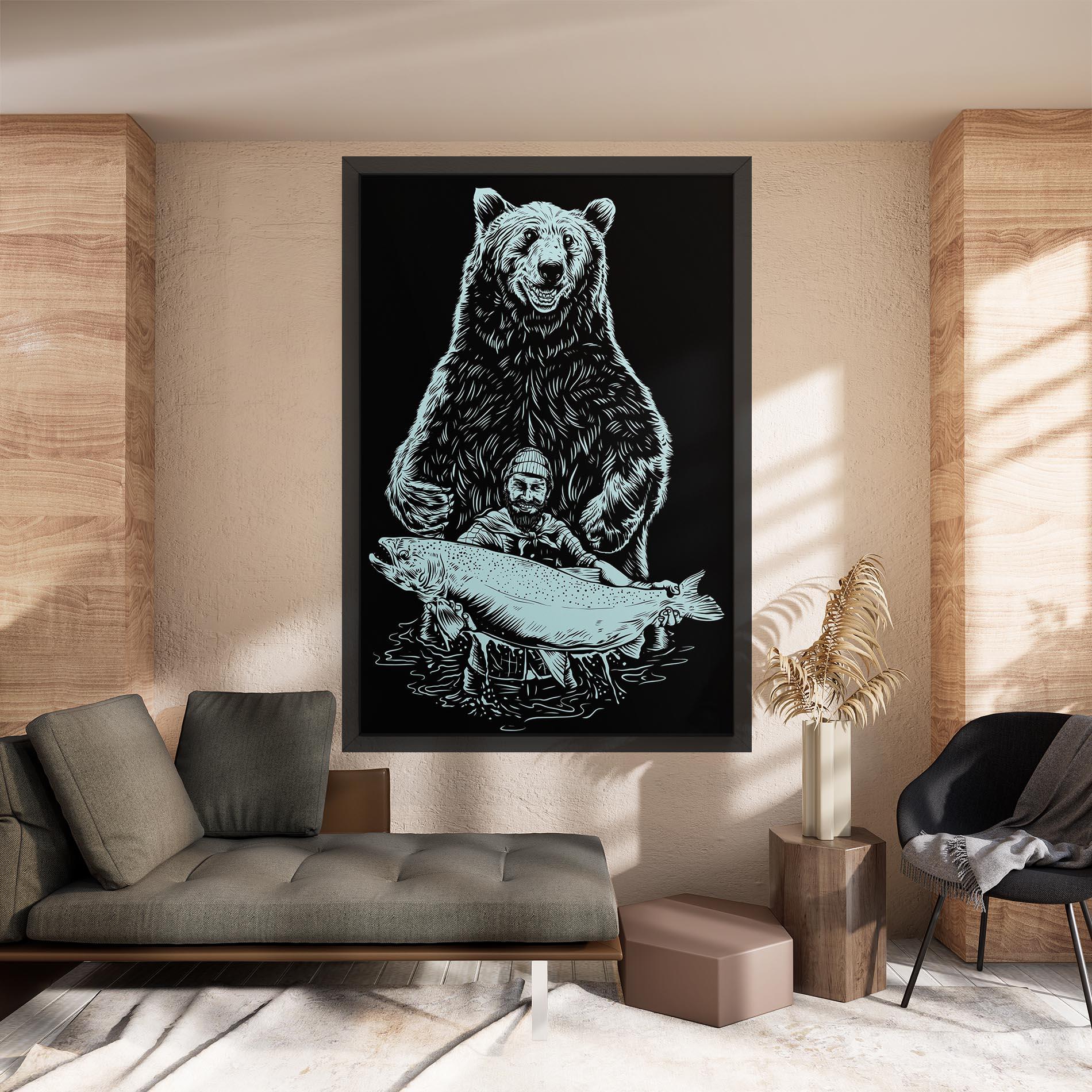 Obraz na Płótnie Fishing Bear mockup 8