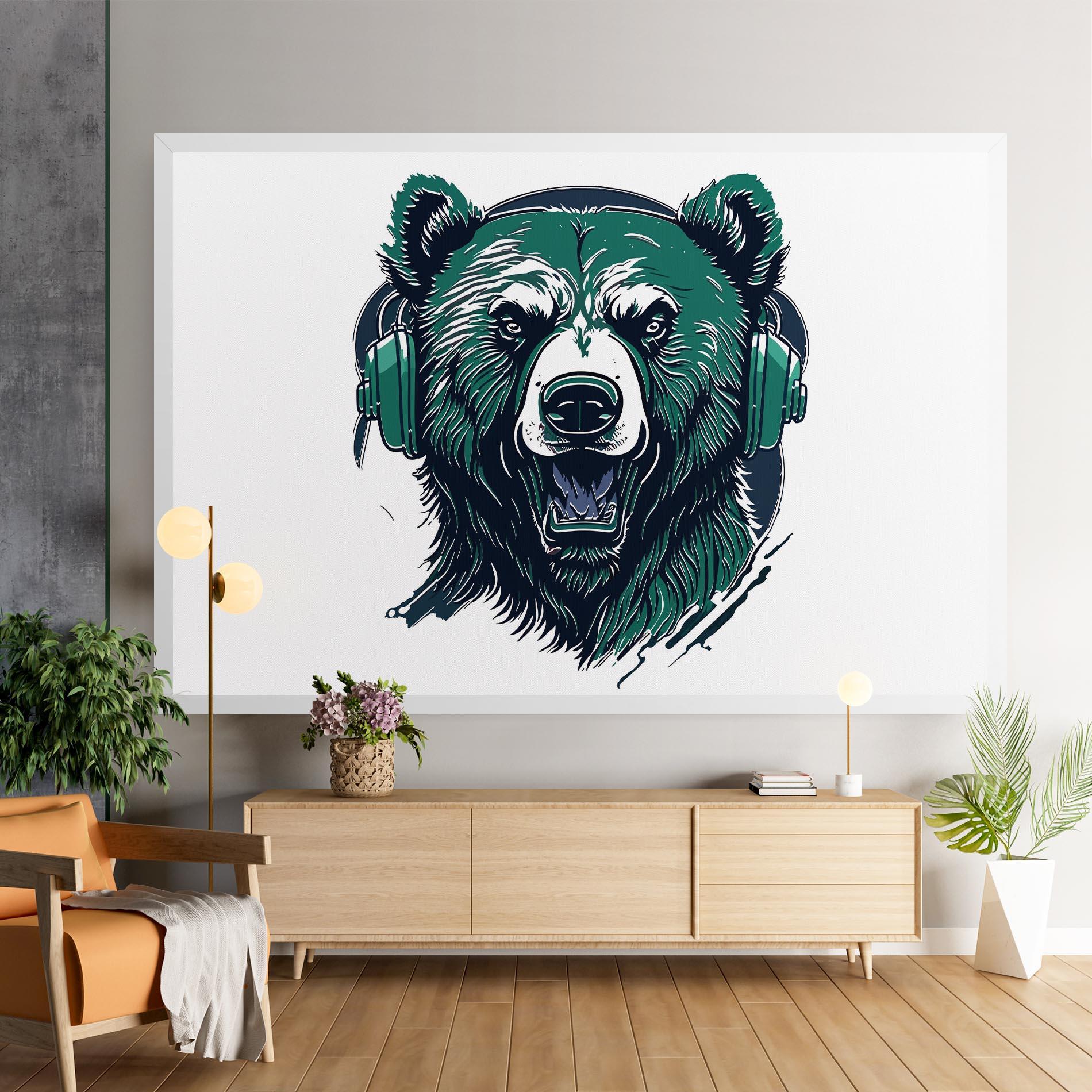 Obraz na Płótnie Green Music Bear mockup 9