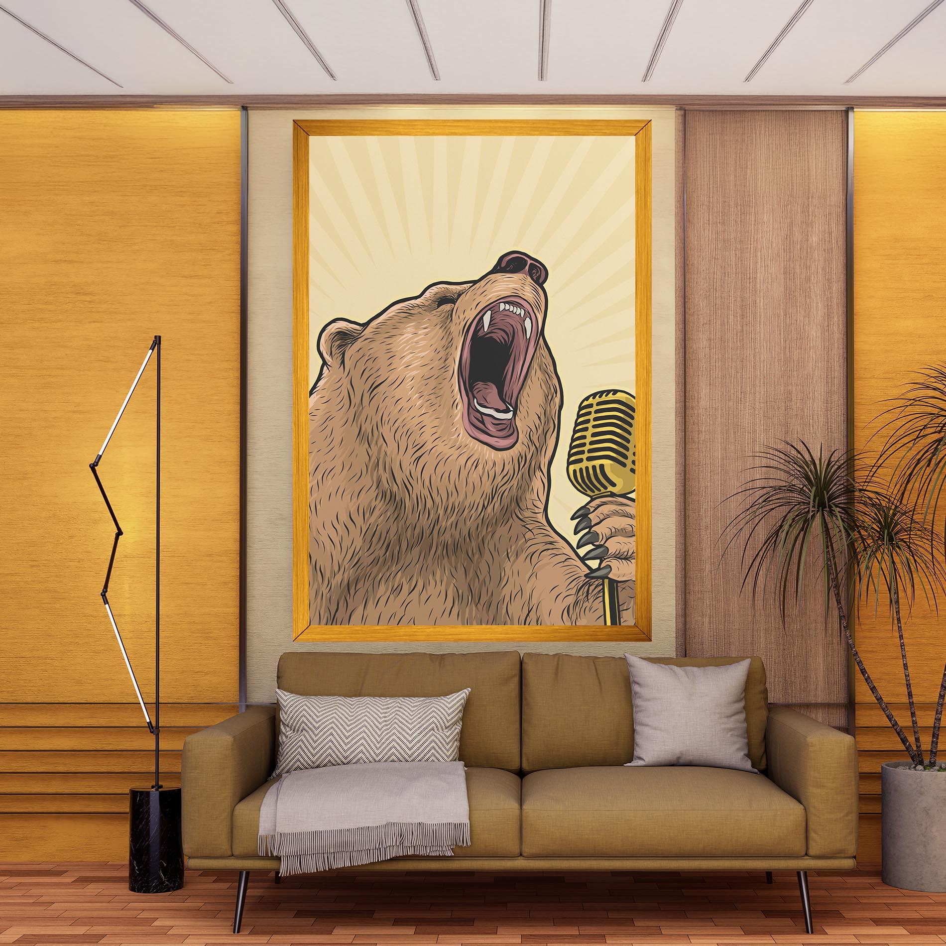 Obraz na Płótnie Bear Singing mockup 9