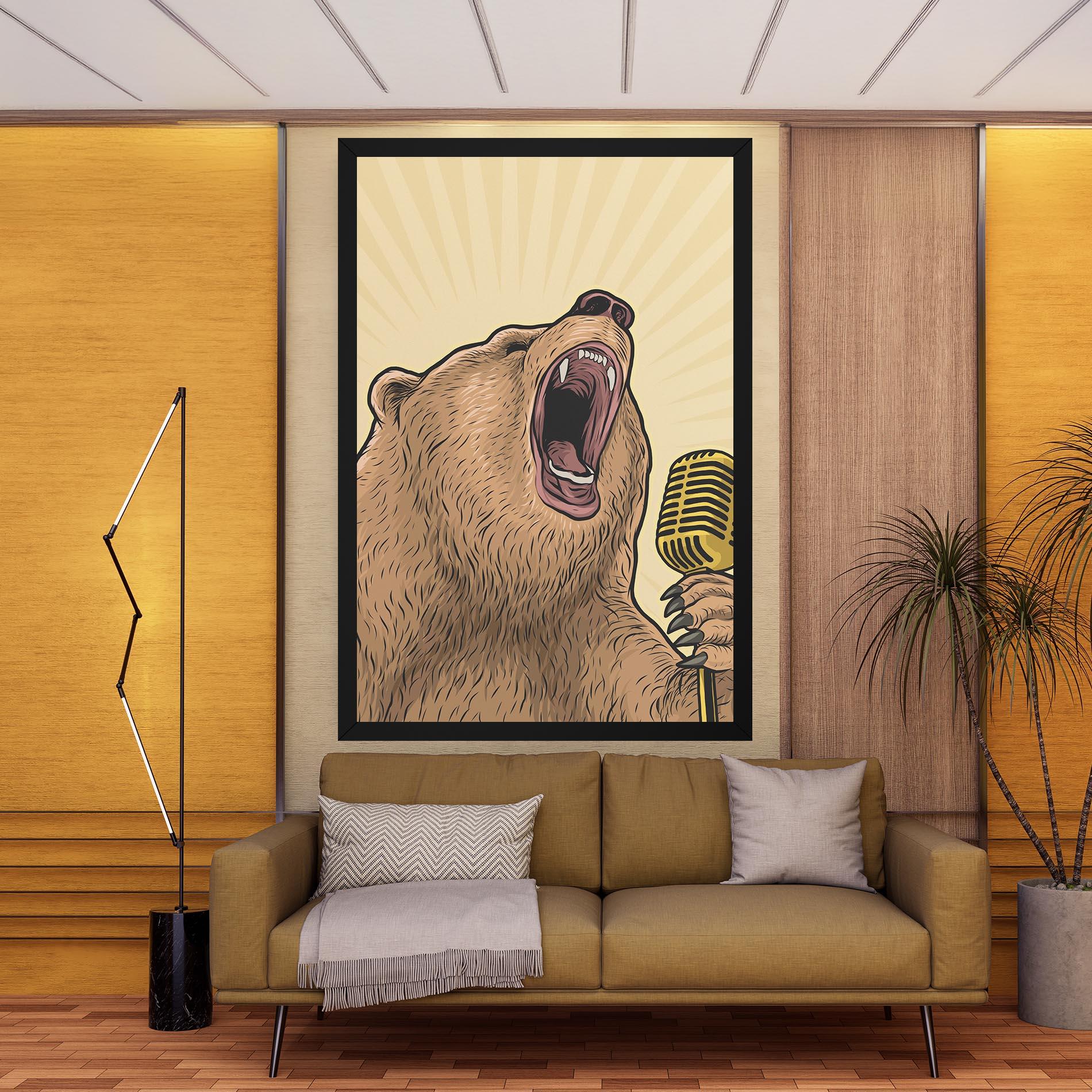 Obraz na Płótnie Bear Singing mockup 9