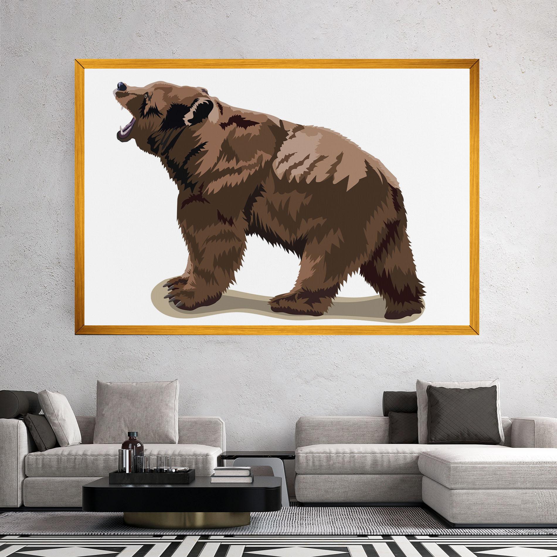 Obraz na Płótnie Angry Walking Bear mockup 2