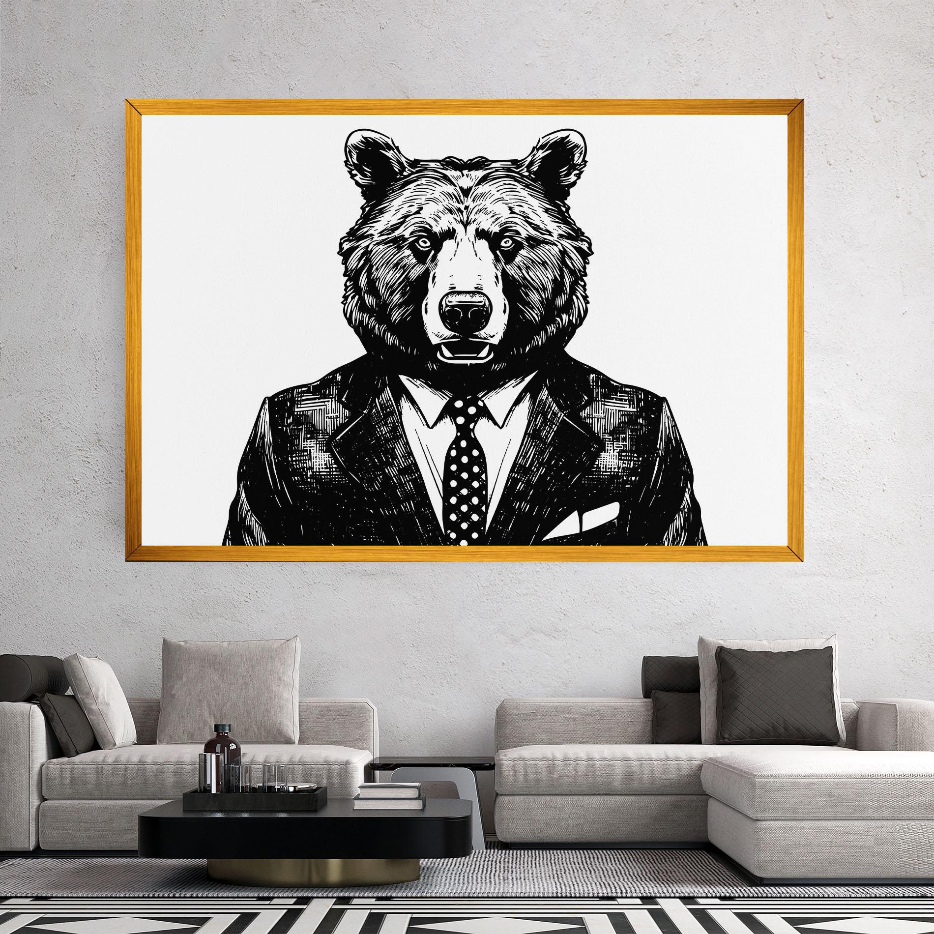 Obraz na Płótnie Bear In Suit mockup 2