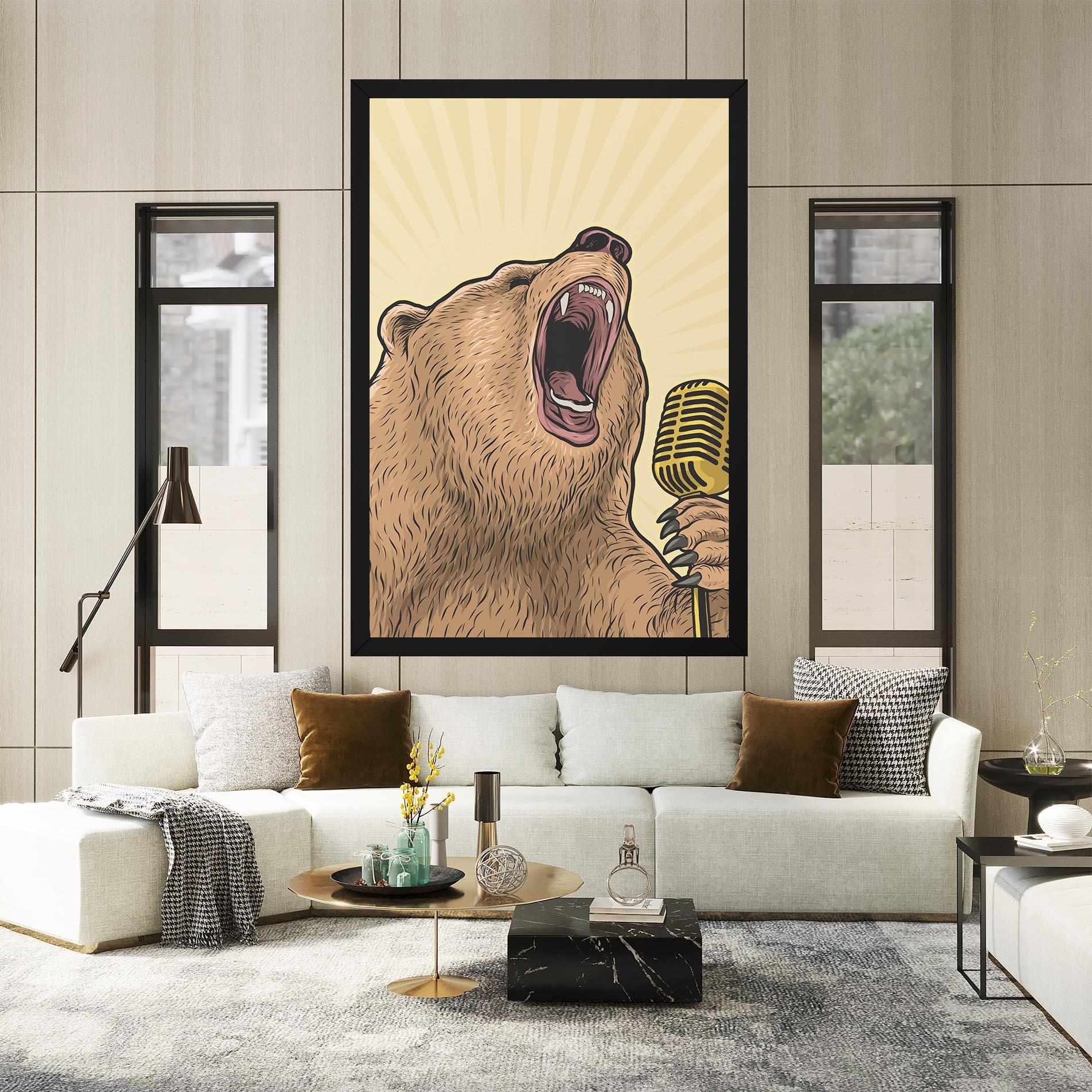 Obraz na Płótnie Bear Singing mockup 2