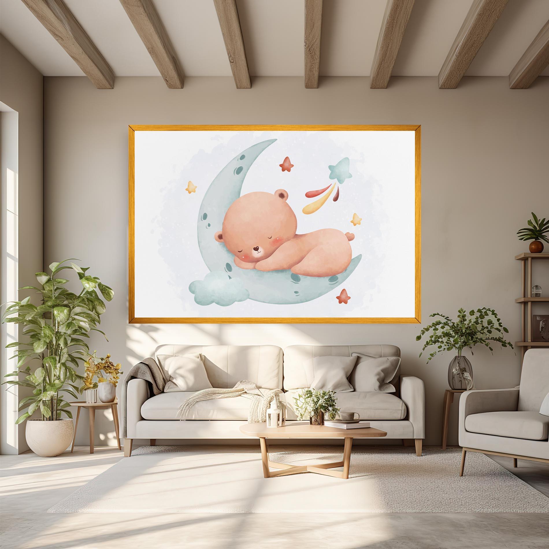 Obraz na Płótnie Blue Moon Bear mockup 6