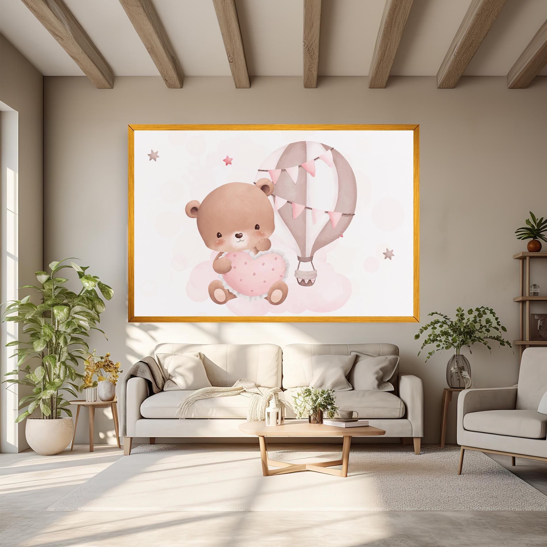 Obraz na Płótnie Pink Heart Bear mockup 6