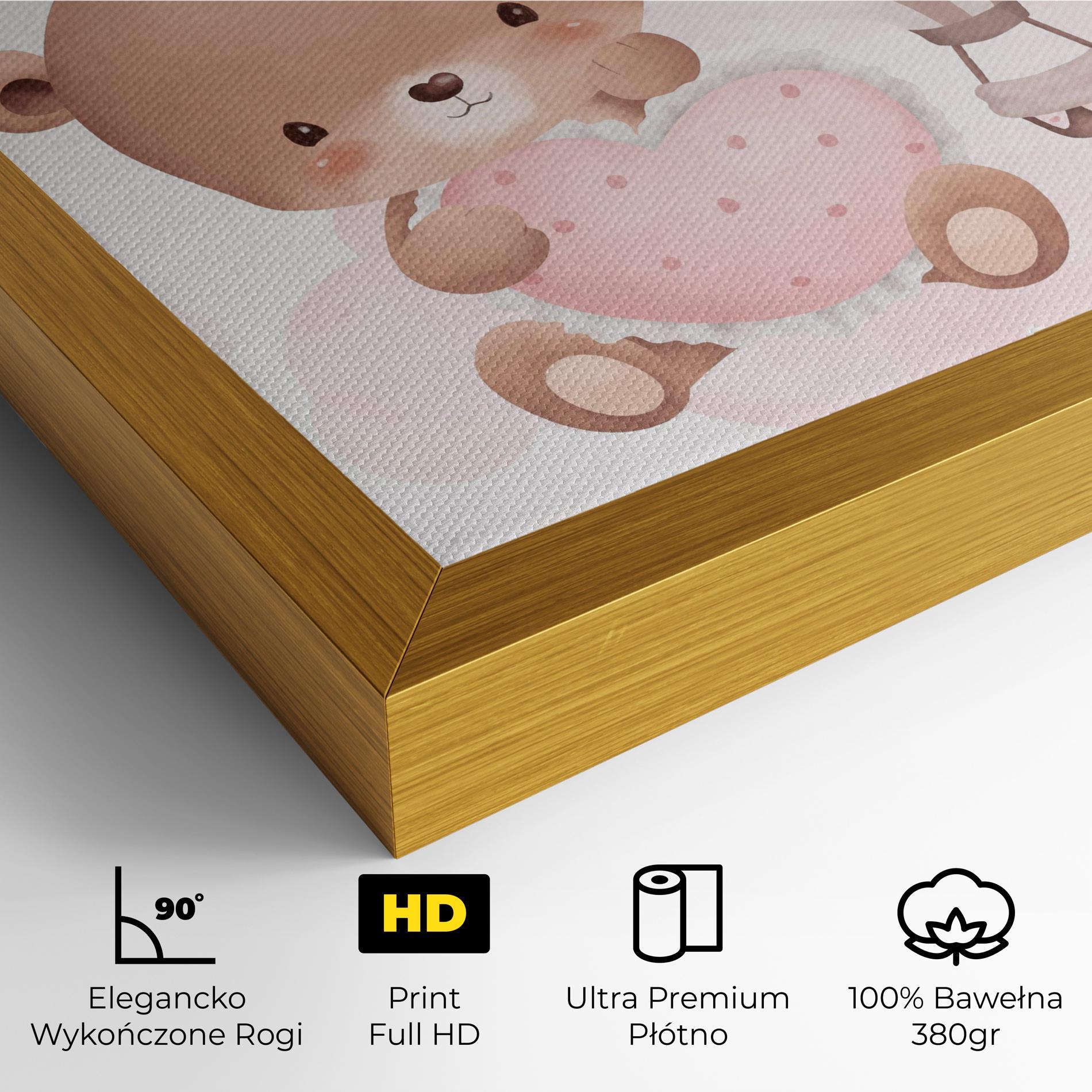 Obraz na Płótnie Pink Heart Bear mockup 4