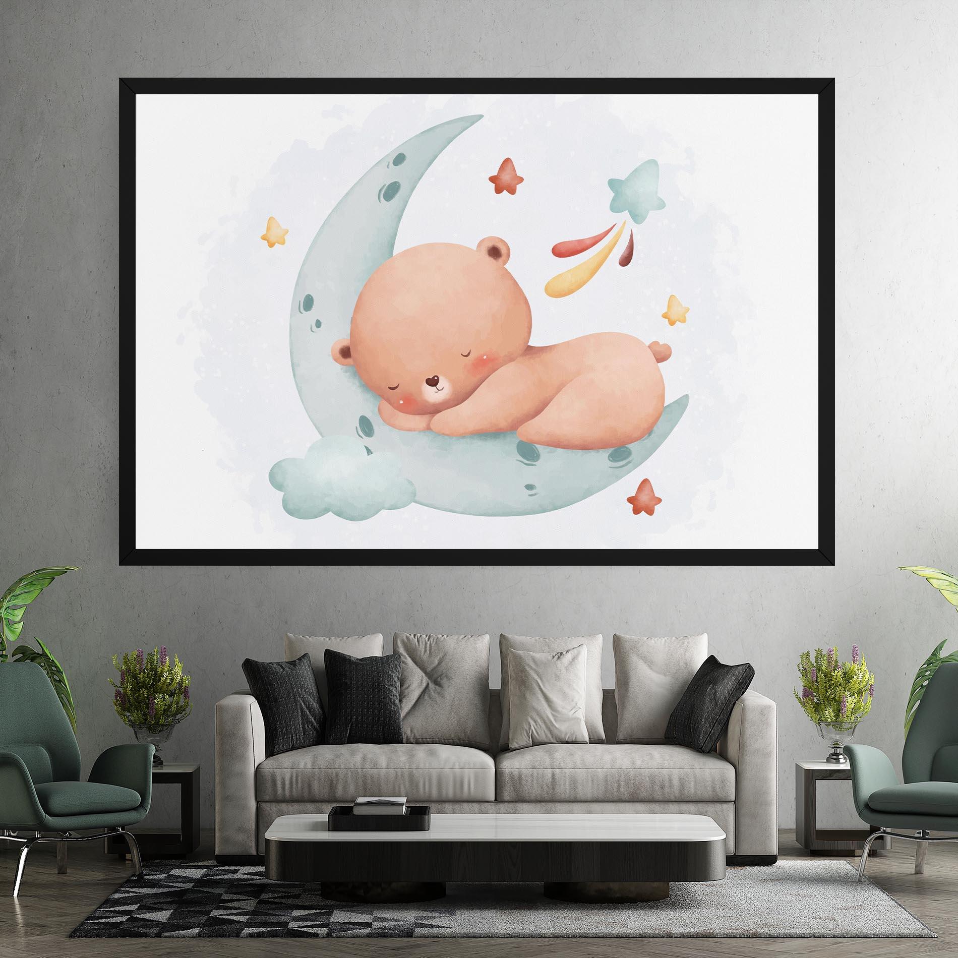 Obraz na Płótnie Blue Moon Bear mockup 7