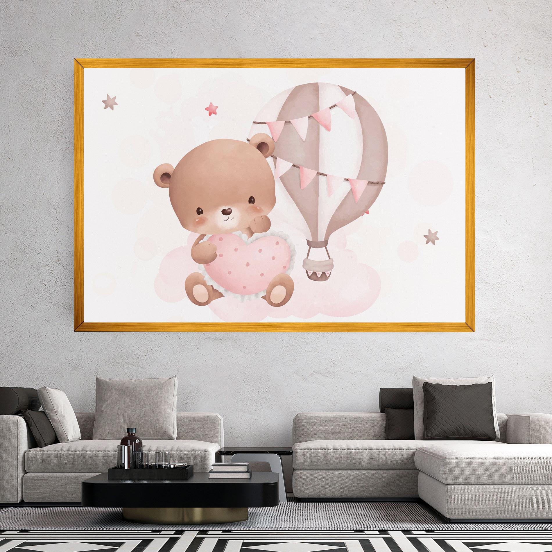 Obraz na Płótnie Pink Heart Bear mockup 2