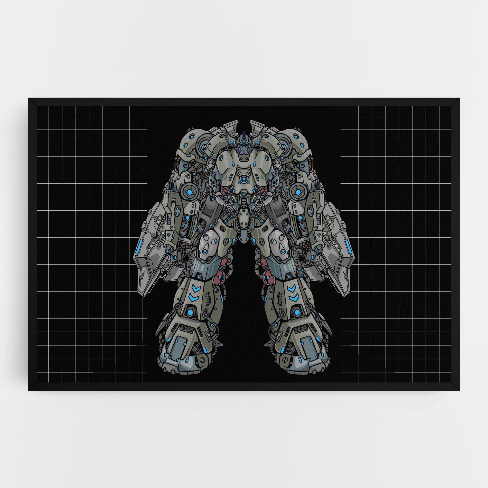 Obraz na Płótnie Grey Blue Robot mockup 0