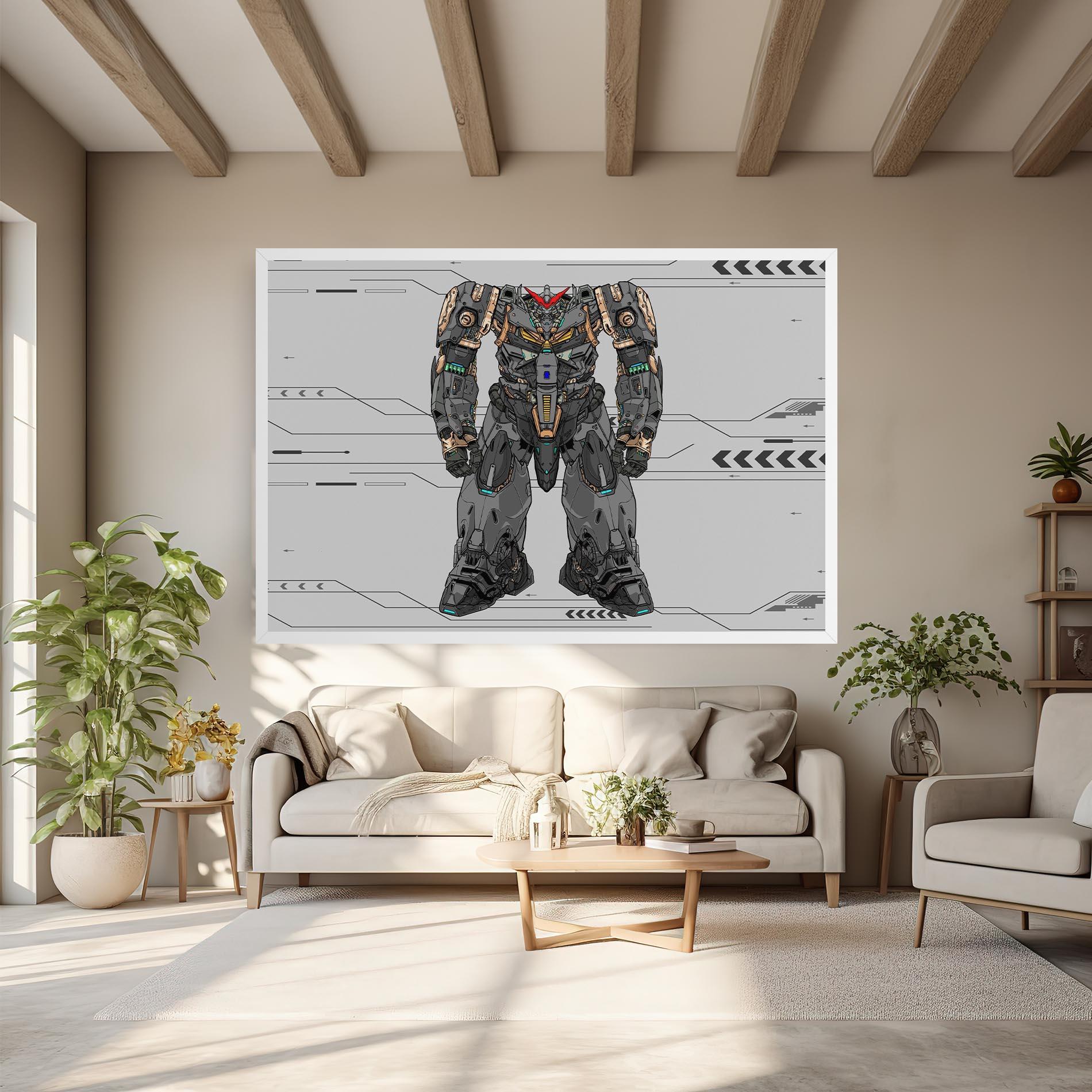 Obraz na Płótnie Big Grey Robot mockup 6